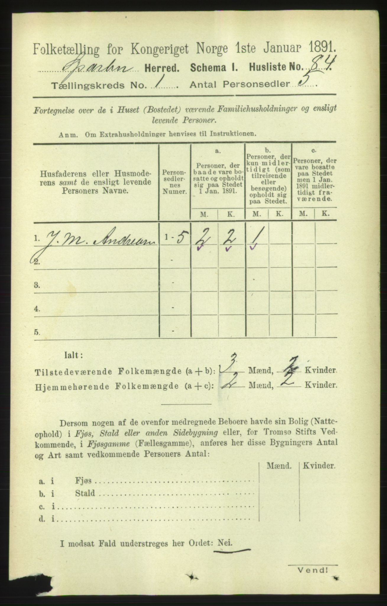 RA, Folketelling 1891 for 1731 Sparbu herred, 1891, s. 110