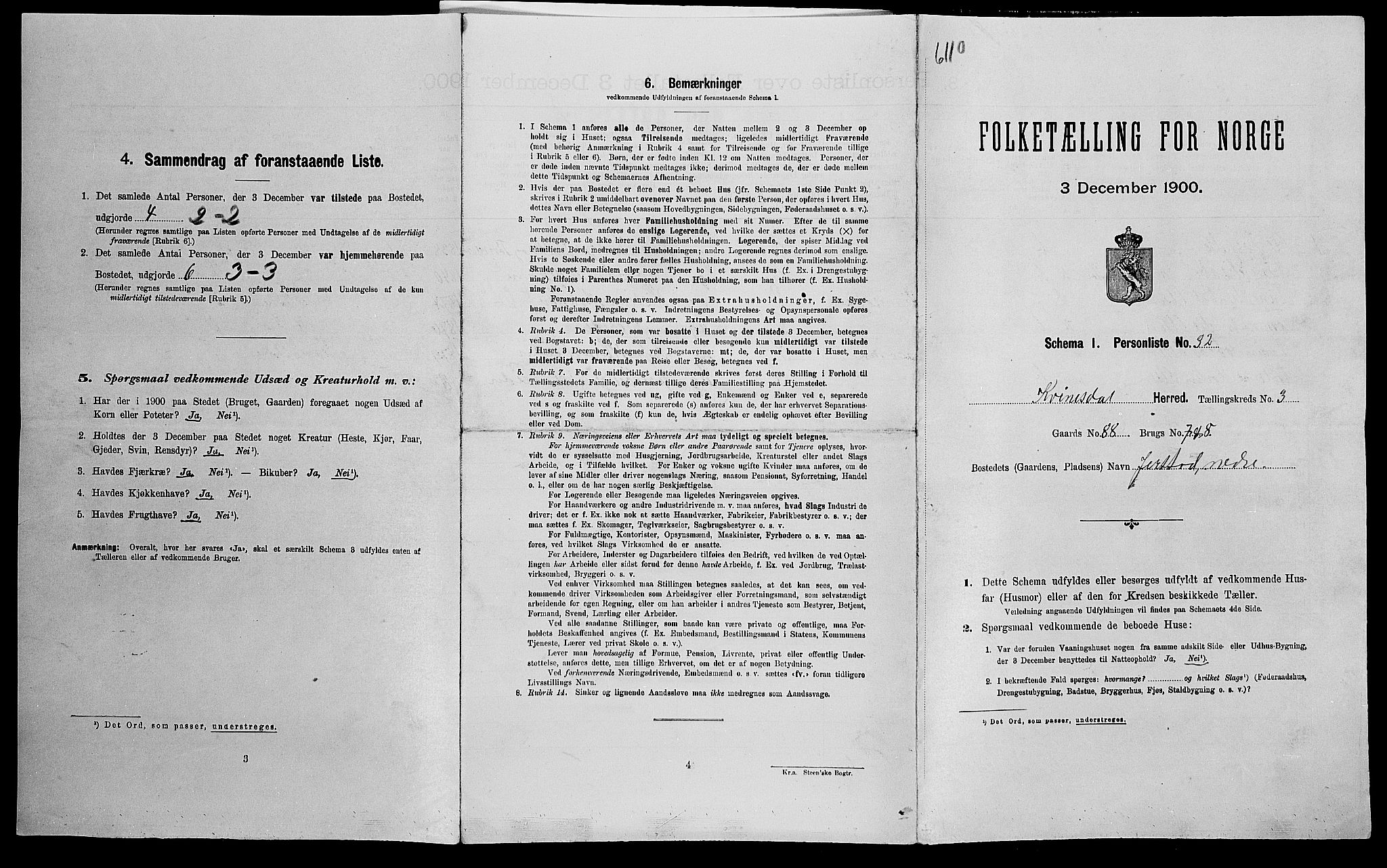 SAK, Folketelling 1900 for 1037 Liknes herred, 1900, s. 407