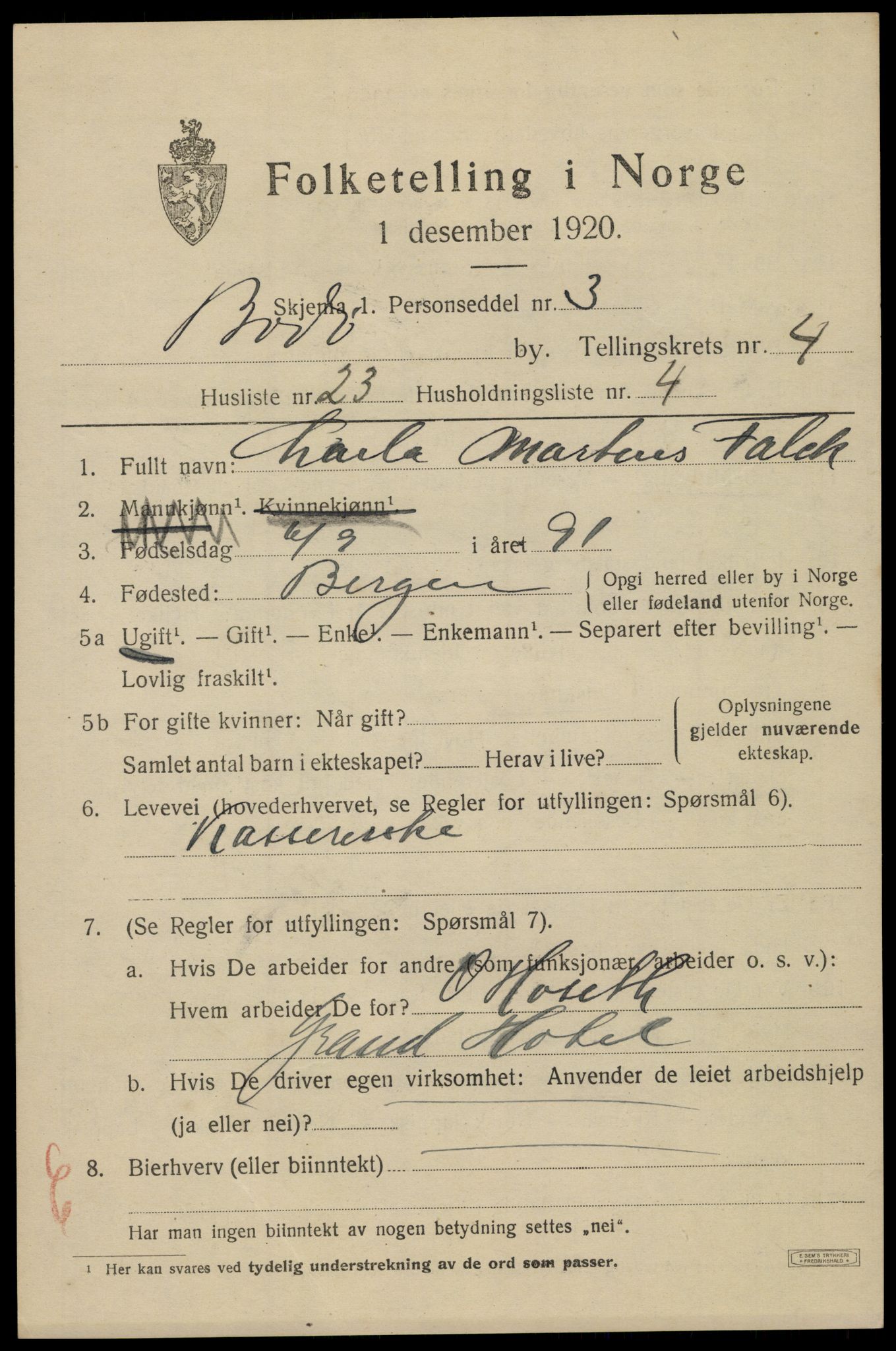 SAT, Folketelling 1920 for 1804 Bodø kjøpstad, 1920, s. 7765
