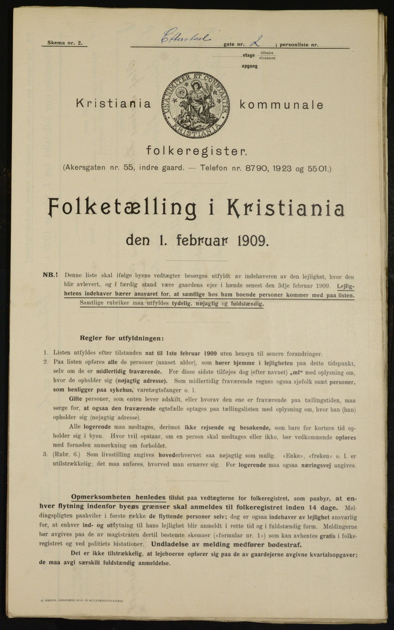 OBA, Kommunal folketelling 1.2.1909 for Kristiania kjøpstad, 1909, s. 20178