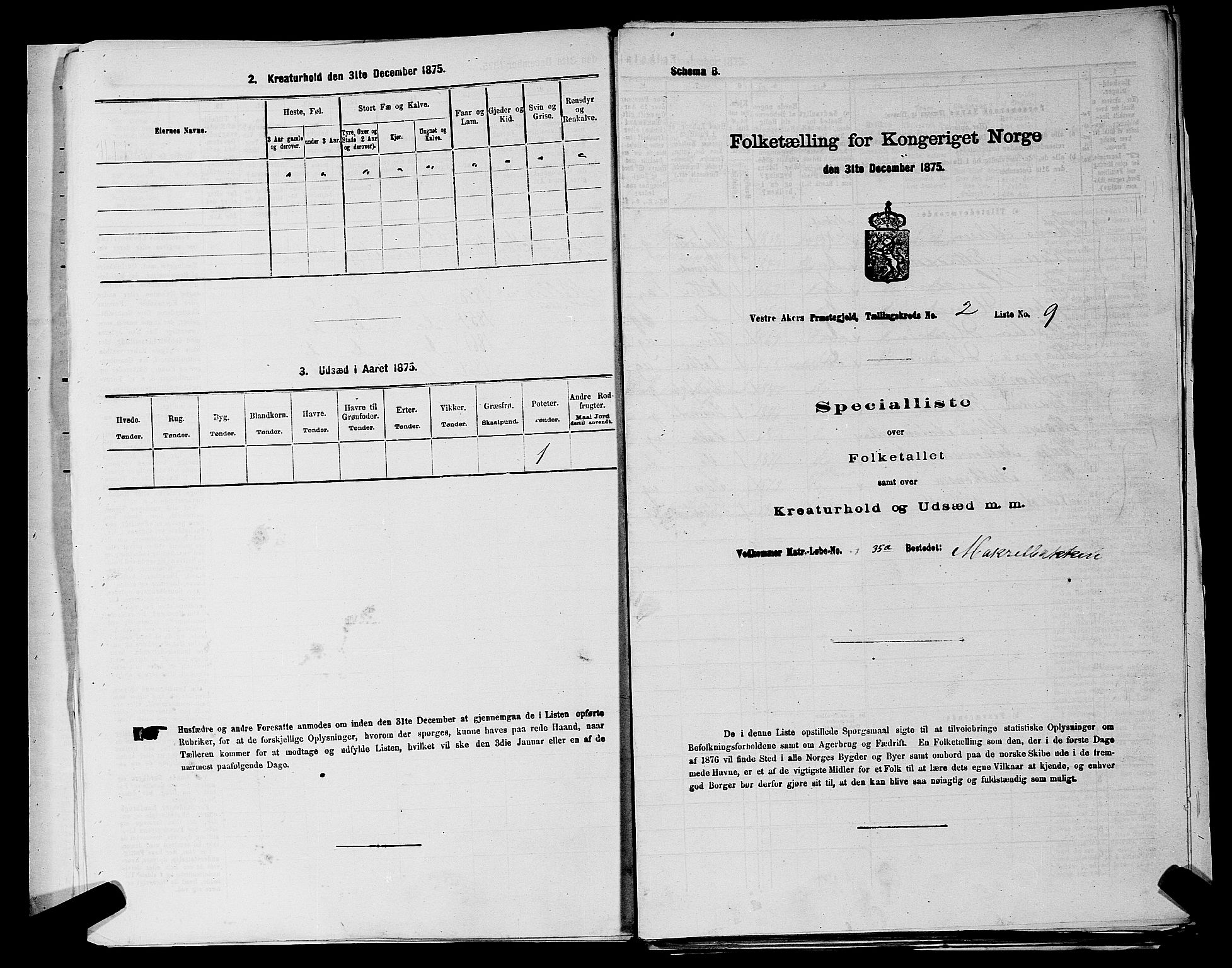 RA, Folketelling 1875 for 0218aP Vestre Aker prestegjeld, 1875, s. 518