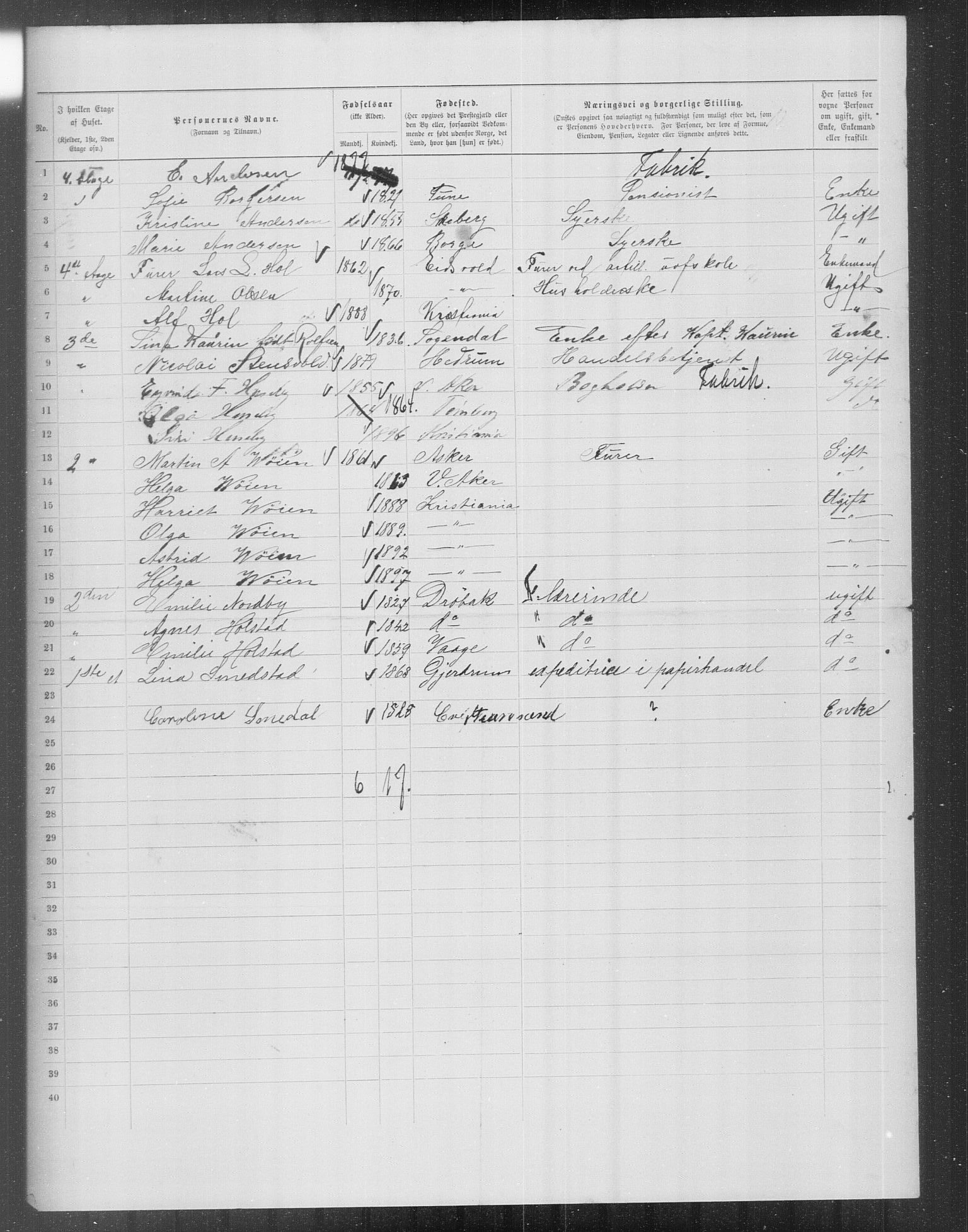 OBA, Kommunal folketelling 31.12.1899 for Kristiania kjøpstad, 1899, s. 14114