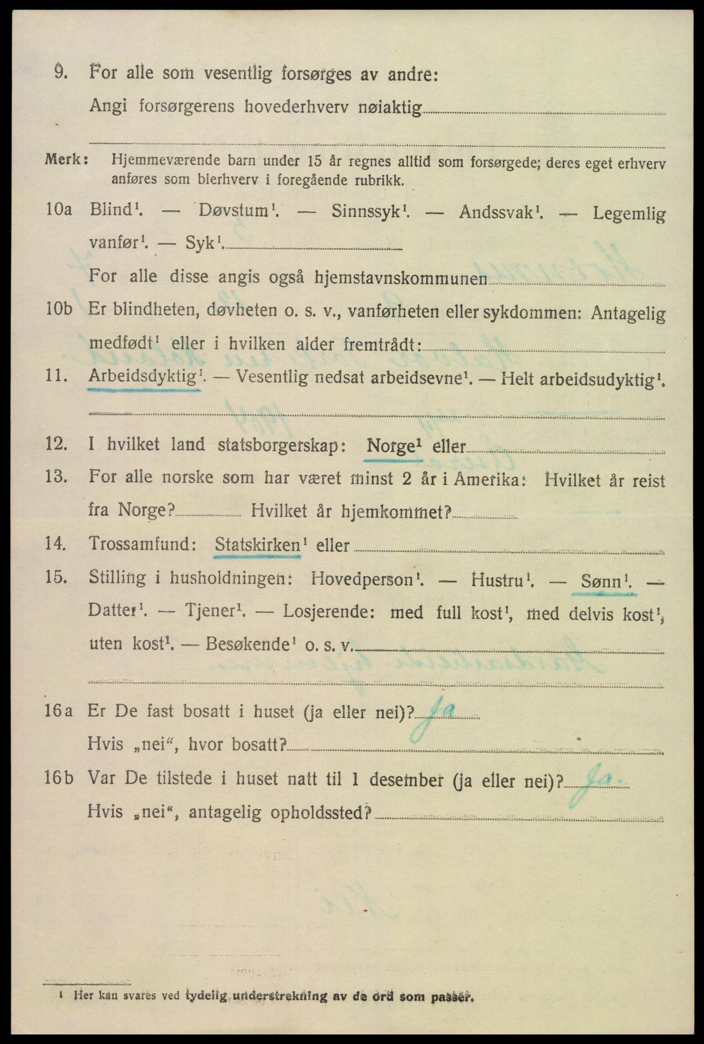 SAK, Folketelling 1920 for 0936 Hornnes herred, 1920, s. 1756