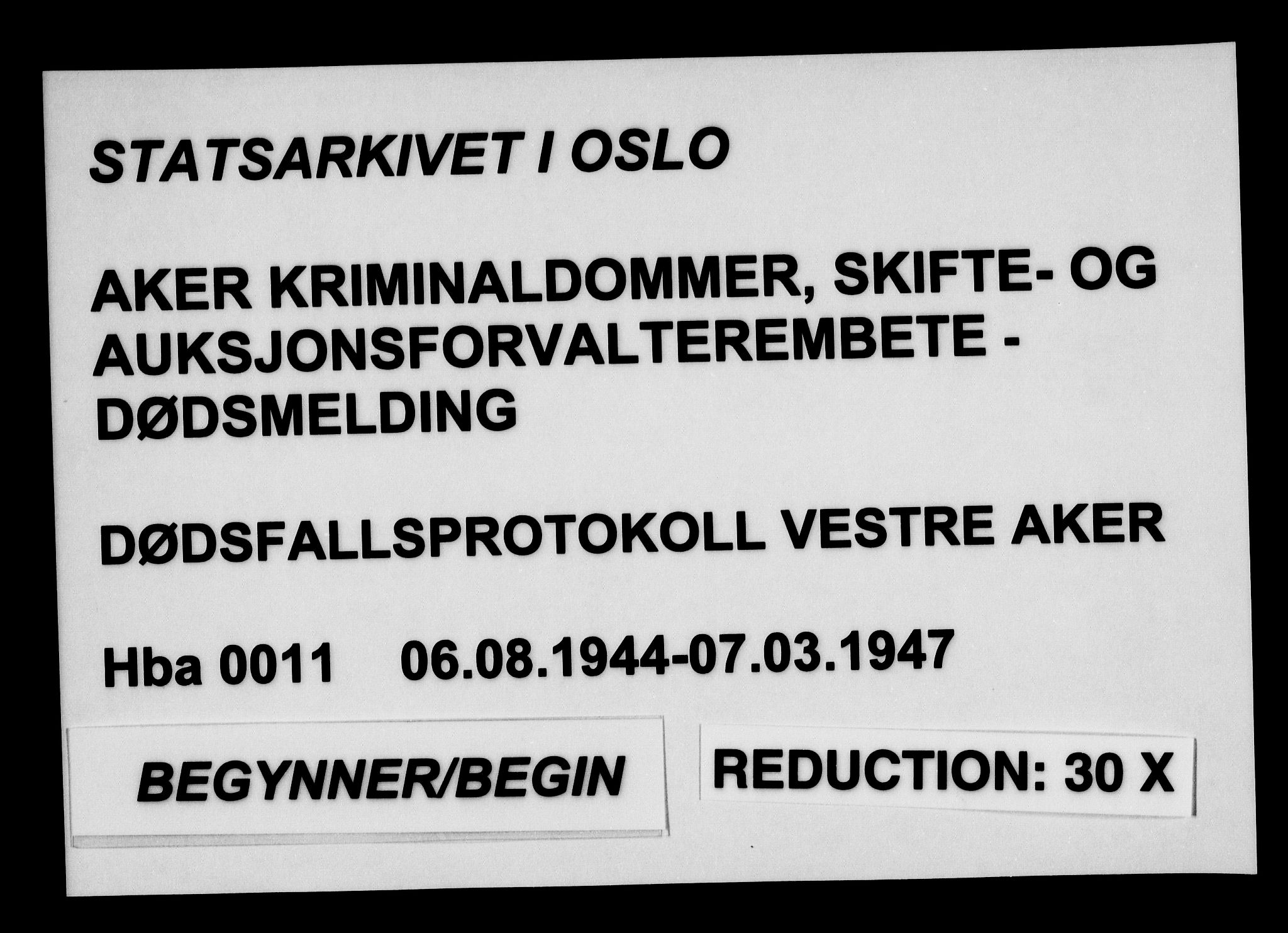 Aker kriminaldommer, skifte- og auksjonsforvalterembete, AV/SAO-A-10452/H/Hb/Hba/Hbab/L0011: Dødsfallsprotokoll for Vestre Aker, 1944-1947