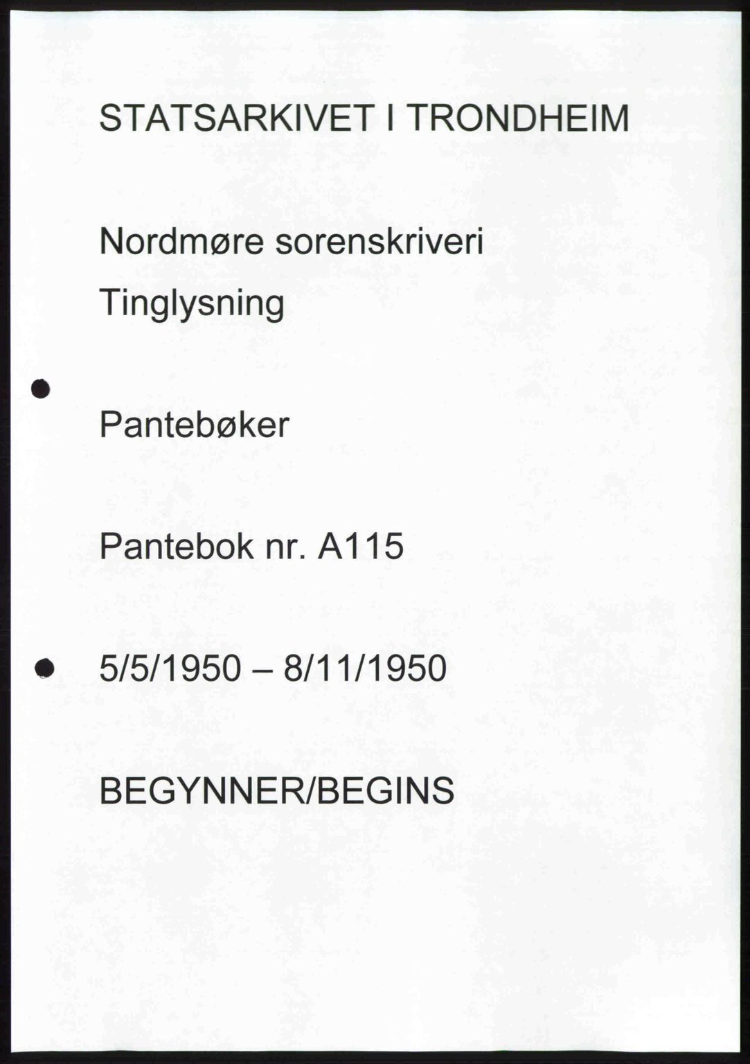 Nordmøre sorenskriveri, AV/SAT-A-4132/1/2/2Ca: Pantebok nr. A115, 1950-1950