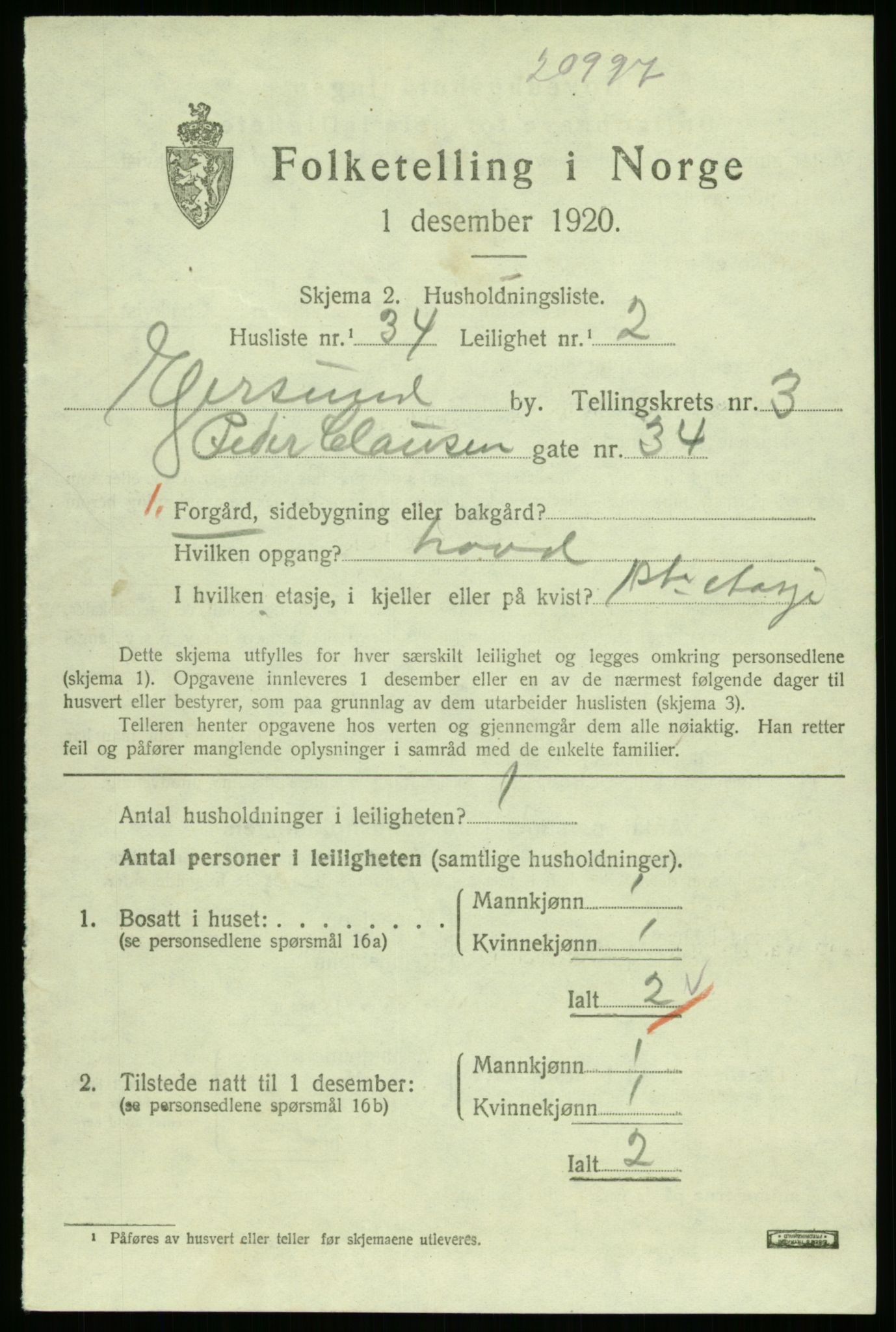 SAST, Folketelling 1920 for 1101 Egersund ladested, 1920, s. 2762