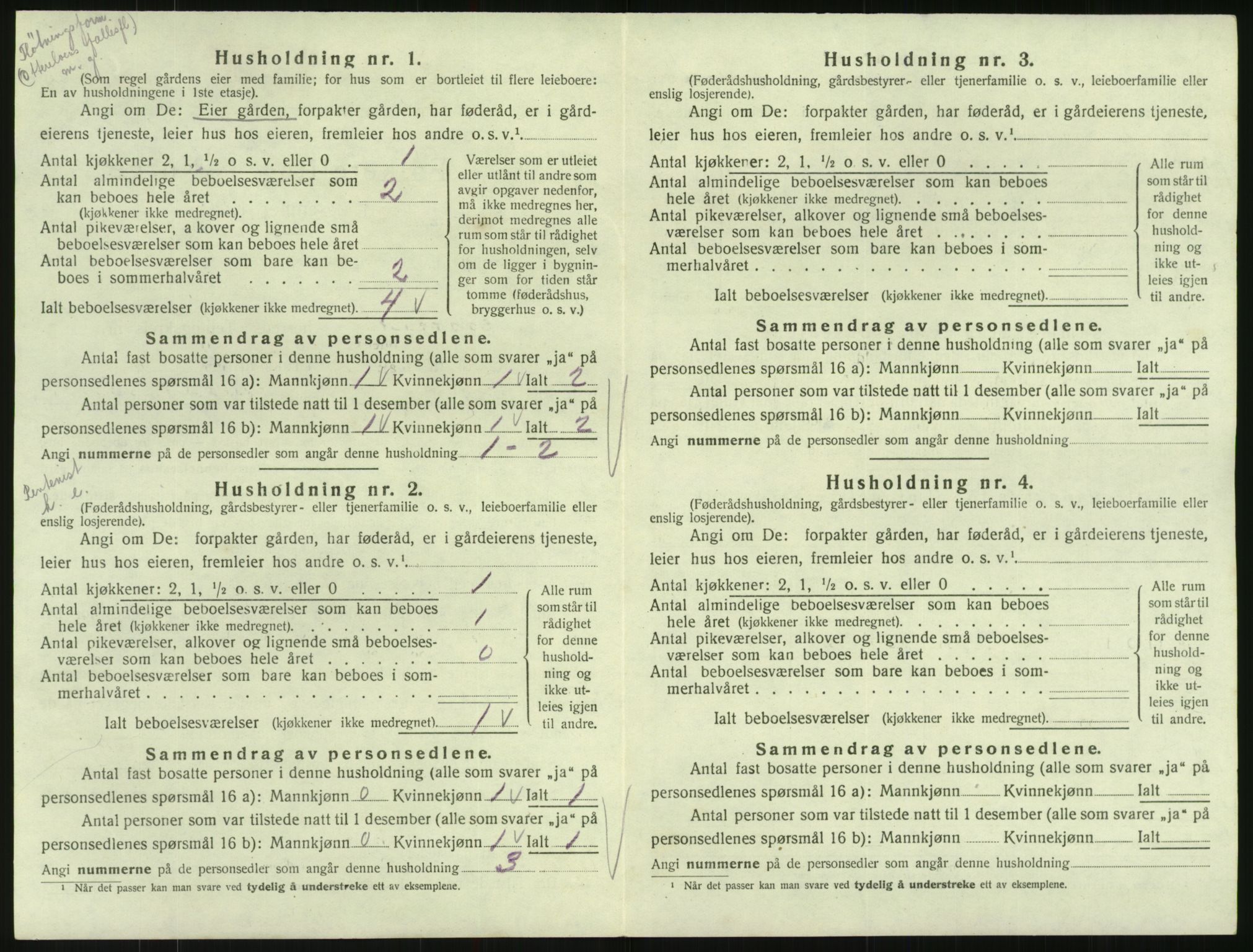 SAK, Folketelling 1920 for 0936 Hornnes herred, 1920, s. 64