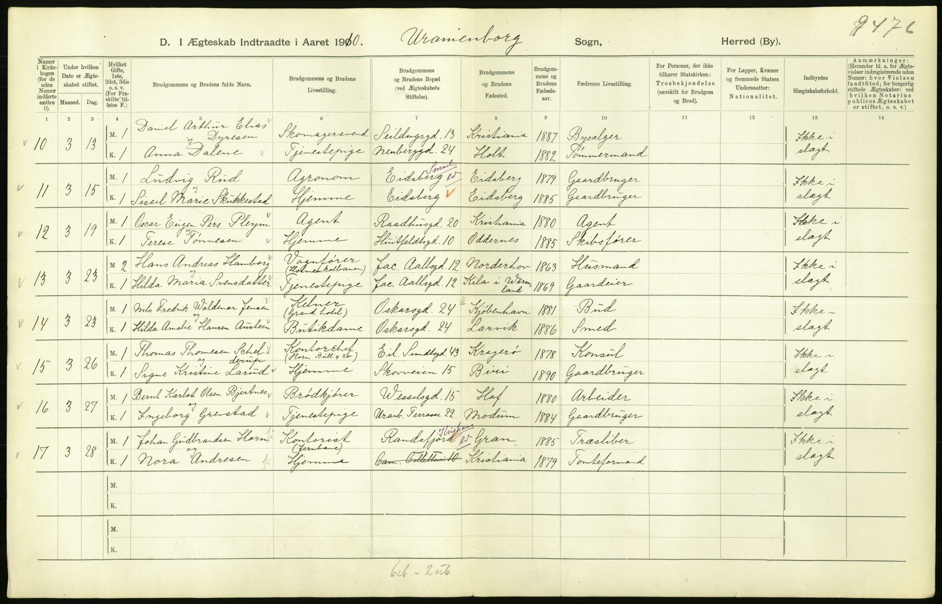 Statistisk sentralbyrå, Sosiodemografiske emner, Befolkning, AV/RA-S-2228/D/Df/Dfa/Dfah/L0009: Kristiania: Gifte og dødfødte., 1910, s. 682