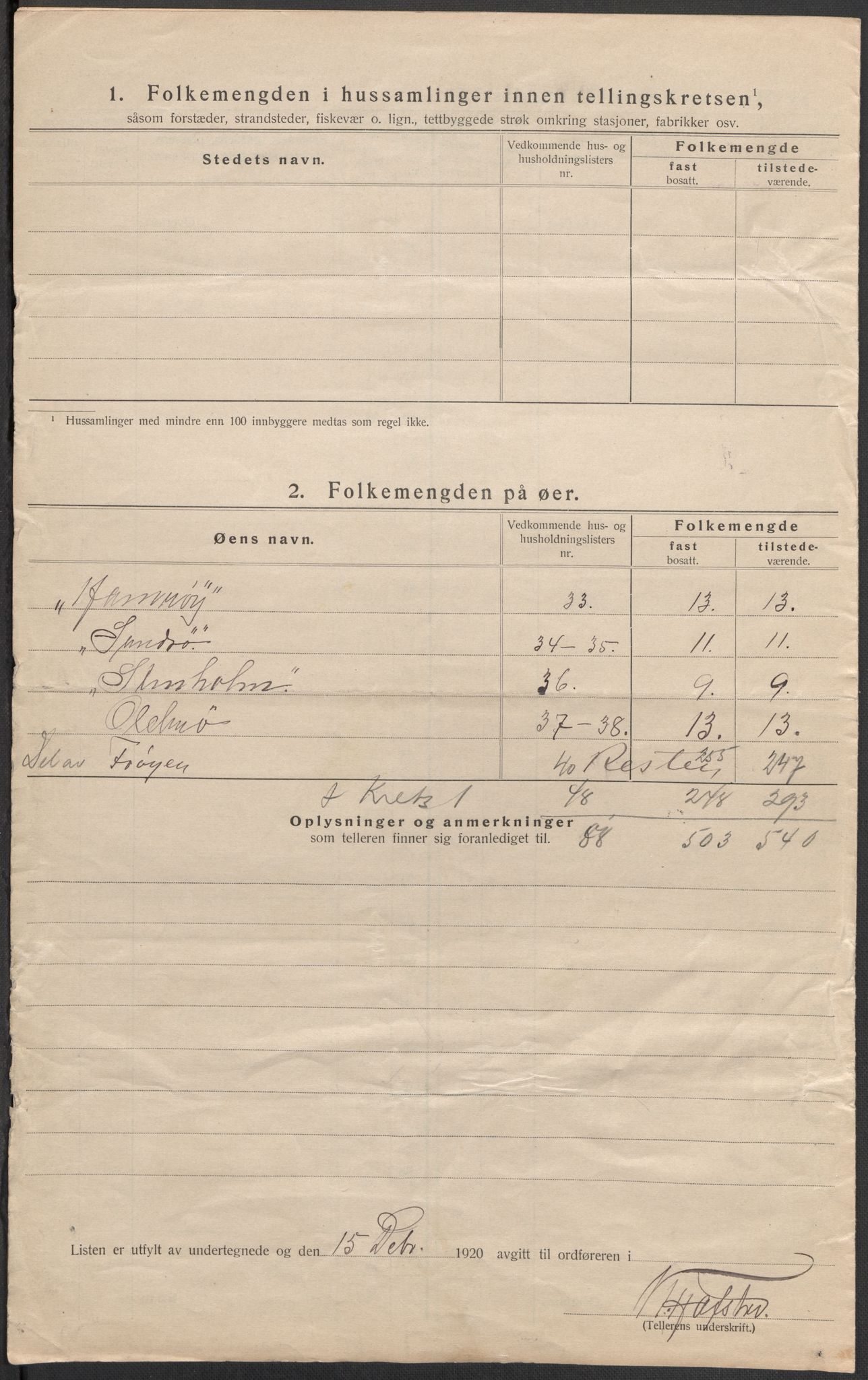 SAB, Folketelling 1920 for 1438 Bremanger herred, 1920, s. 11