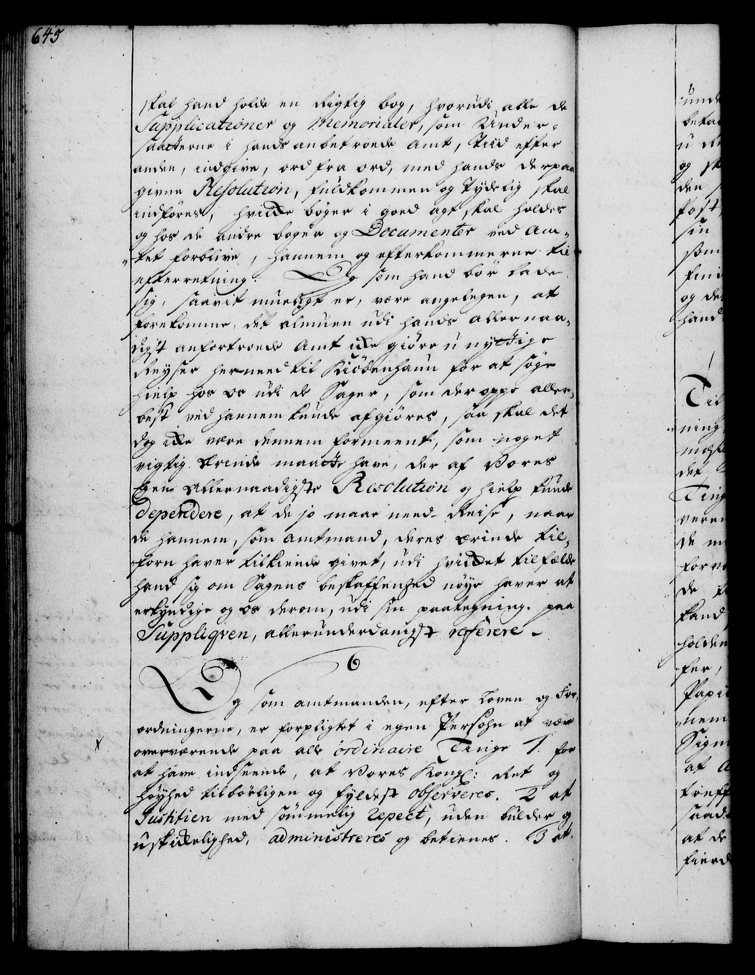 Rentekammeret, Kammerkanselliet, RA/EA-3111/G/Gg/Ggi/L0002: Norsk instruksjonsprotokoll med register (merket RK 53.35), 1729-1751, s. 645