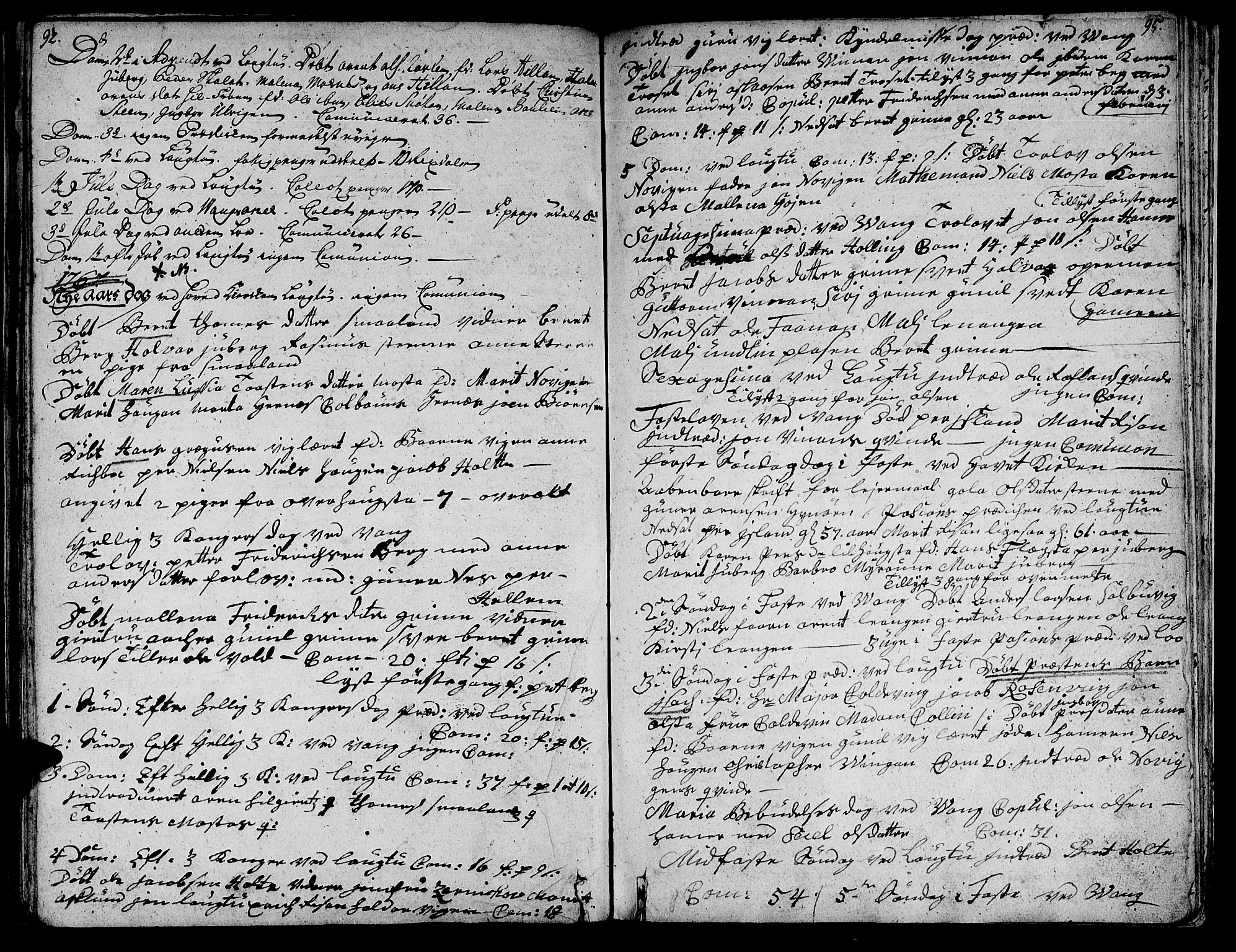Ministerialprotokoller, klokkerbøker og fødselsregistre - Nord-Trøndelag, AV/SAT-A-1458/713/L0109: Ministerialbok nr. 713A01, 1750-1778, s. 92-95