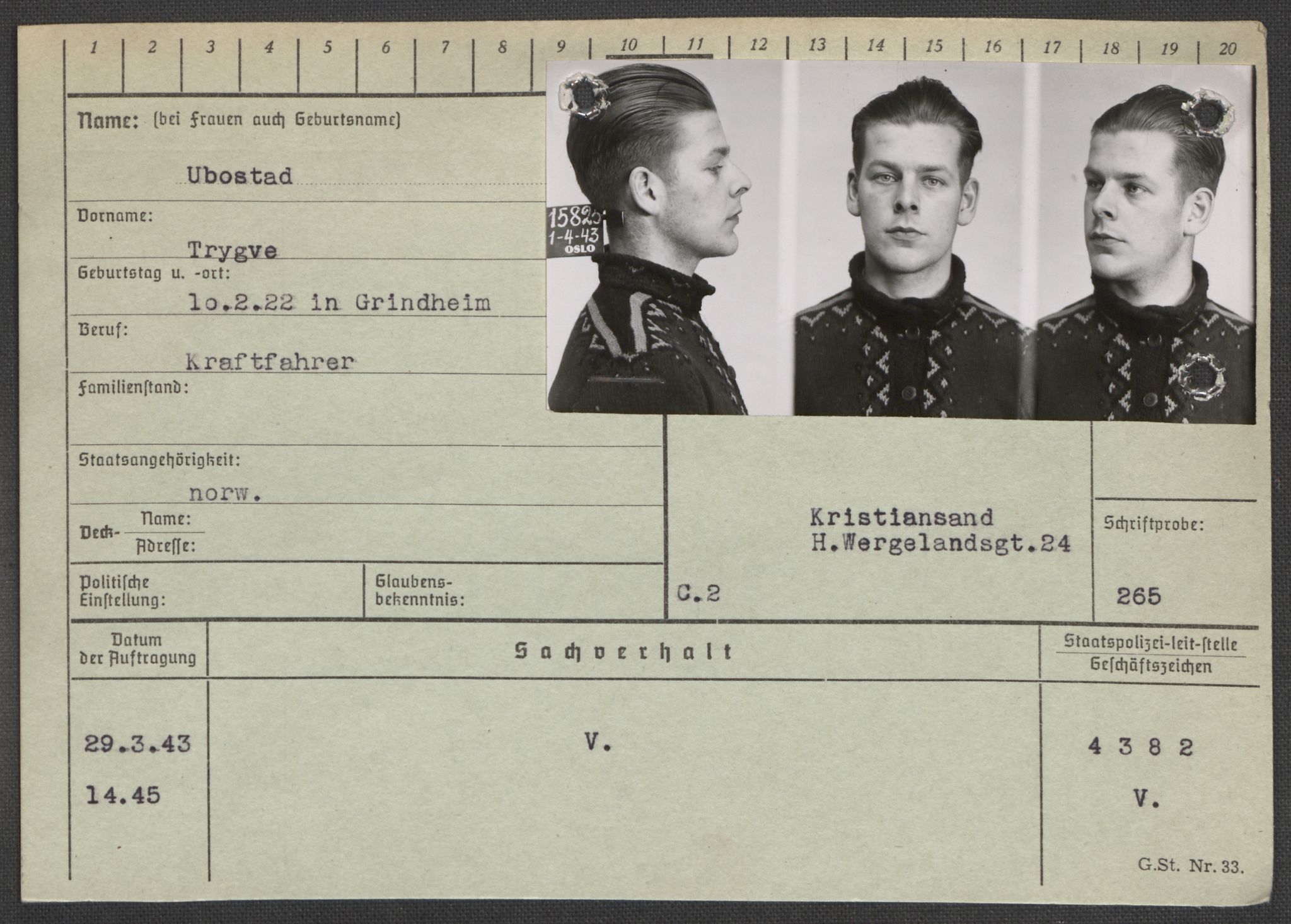 Befehlshaber der Sicherheitspolizei und des SD, AV/RA-RAFA-5969/E/Ea/Eaa/L0010: Register over norske fanger i Møllergata 19: Sø-Å, 1940-1945, s. 606