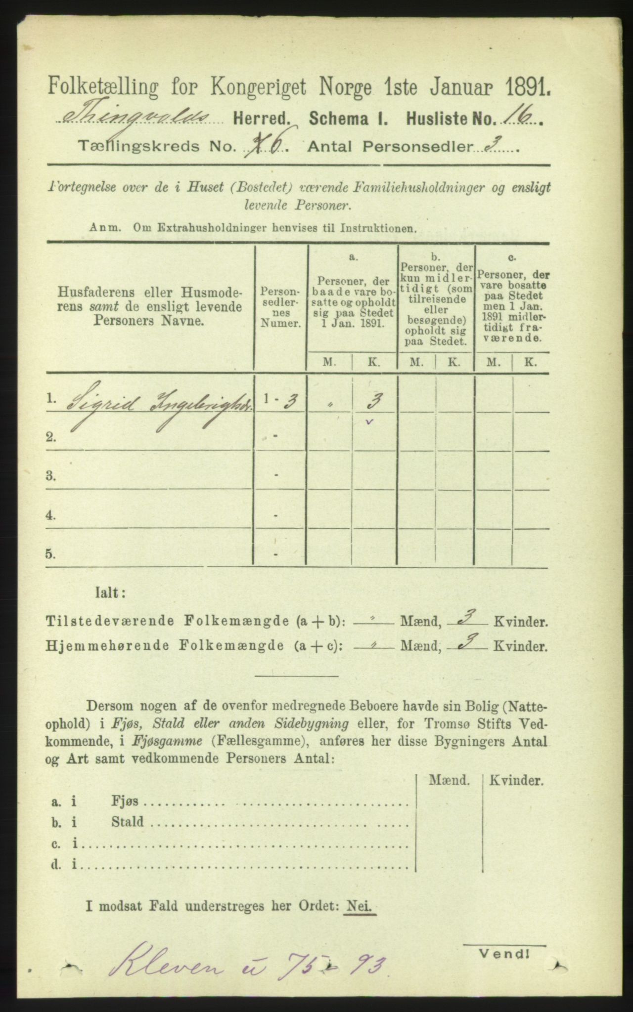 RA, Folketelling 1891 for 1560 Tingvoll herred, 1891, s. 2385