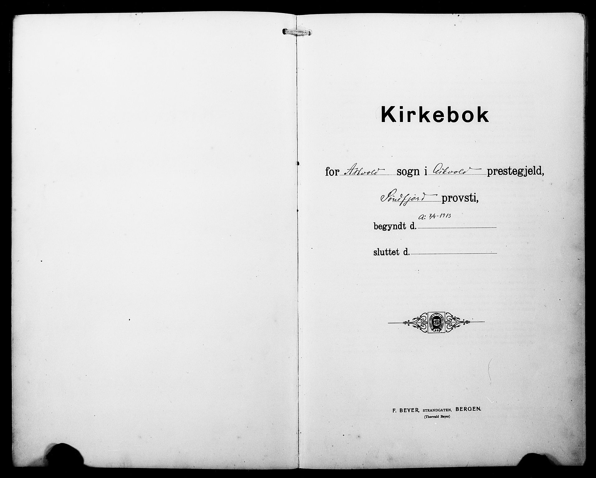 Askvoll sokneprestembete, SAB/A-79501/H/Hab/Haba/L0004: Klokkerbok nr. A 4, 1913-1929