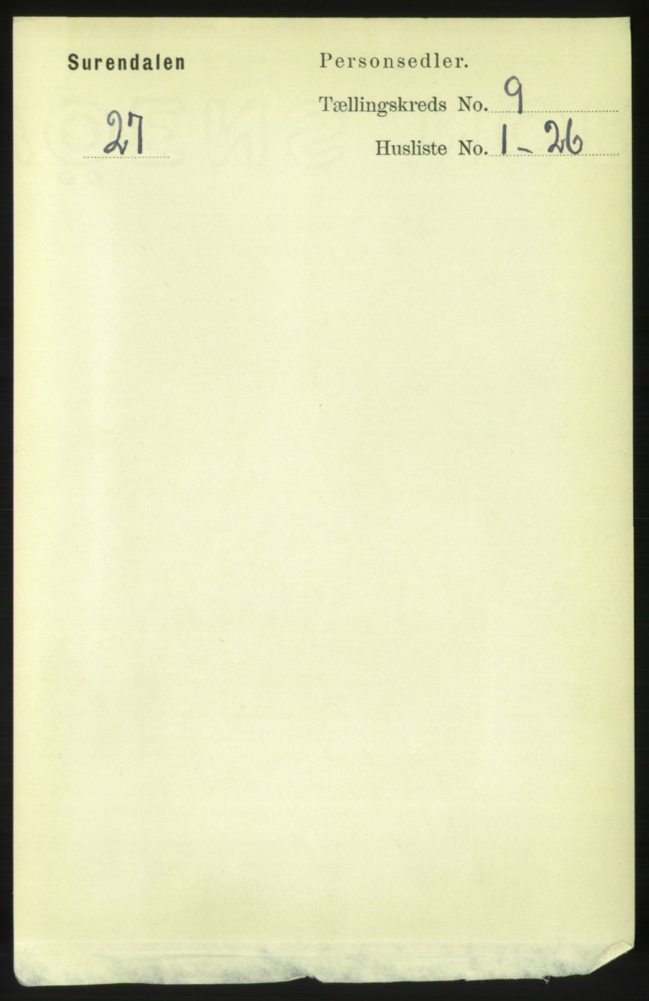 RA, Folketelling 1891 for 1566 Surnadal herred, 1891, s. 2343