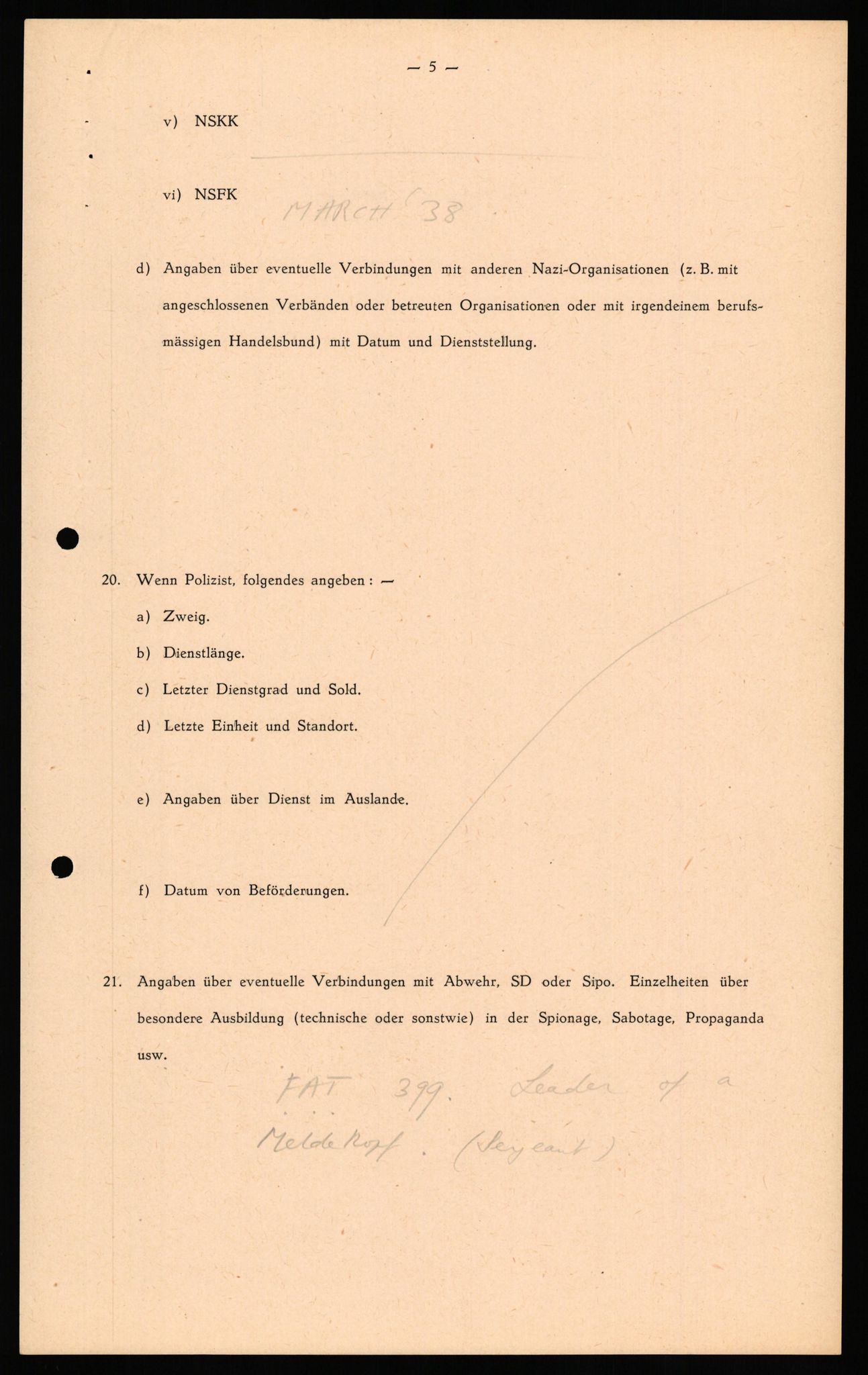 Forsvaret, Forsvarets overkommando II, AV/RA-RAFA-3915/D/Db/L0035: CI Questionaires. Tyske okkupasjonsstyrker i Norge. Tyskere., 1945-1946, s. 379