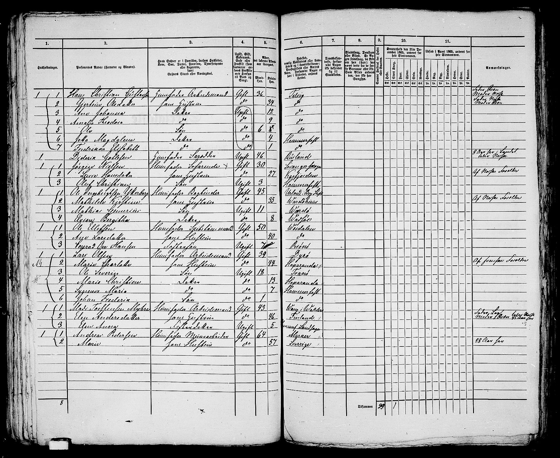 RA, Folketelling 1865 for 2001B Hammerfest prestegjeld, Hammerfest kjøpstad, 1865, s. 120