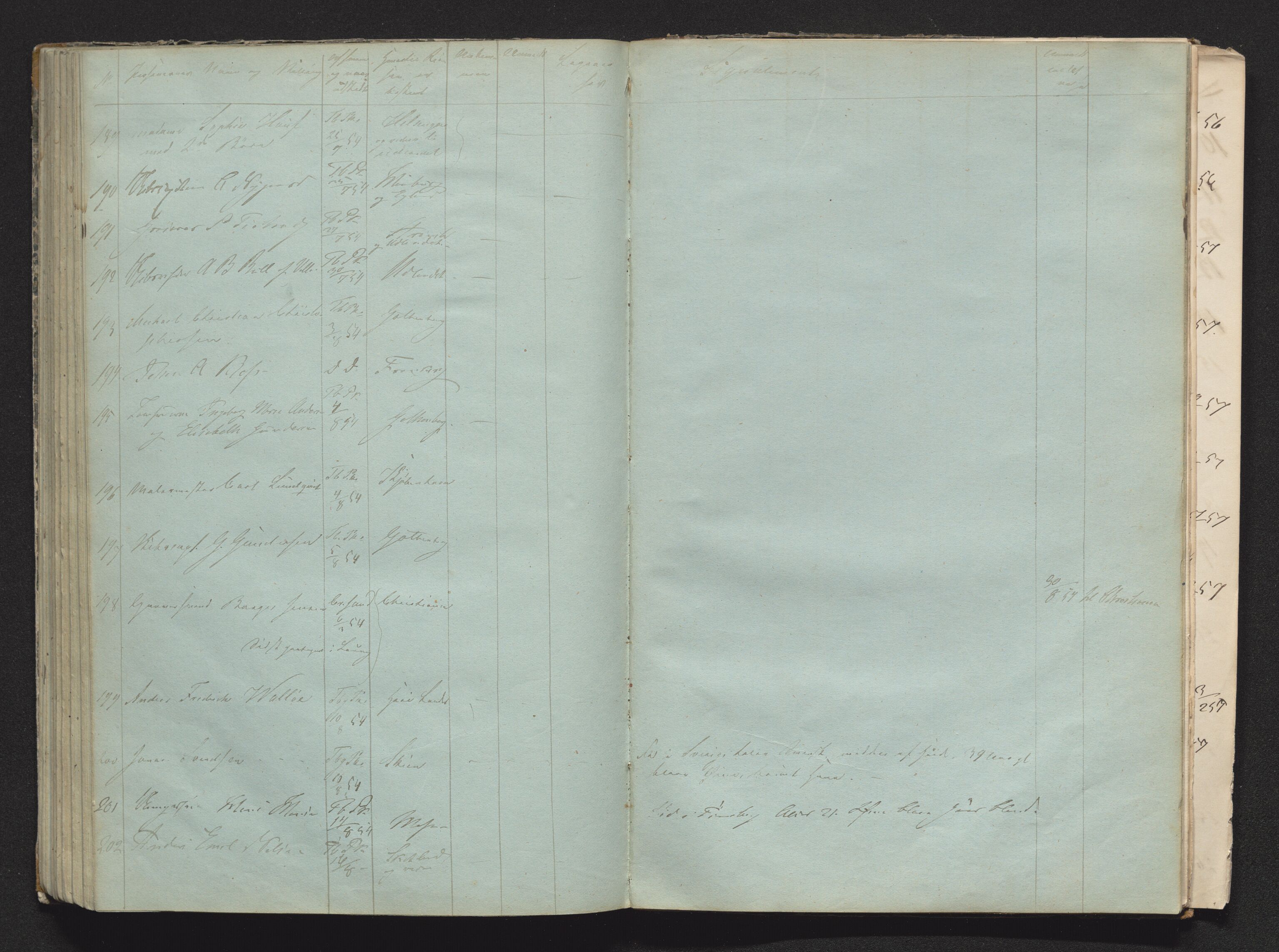 Tønsberg byfogd, AV/SAKO-A-224/N/Nb/L0004: Passjournal, 1847-1860