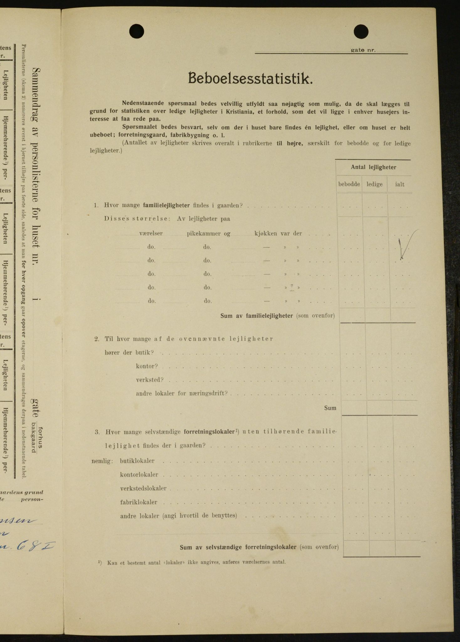 OBA, Kommunal folketelling 1.2.1909 for Kristiania kjøpstad, 1909, s. 6259