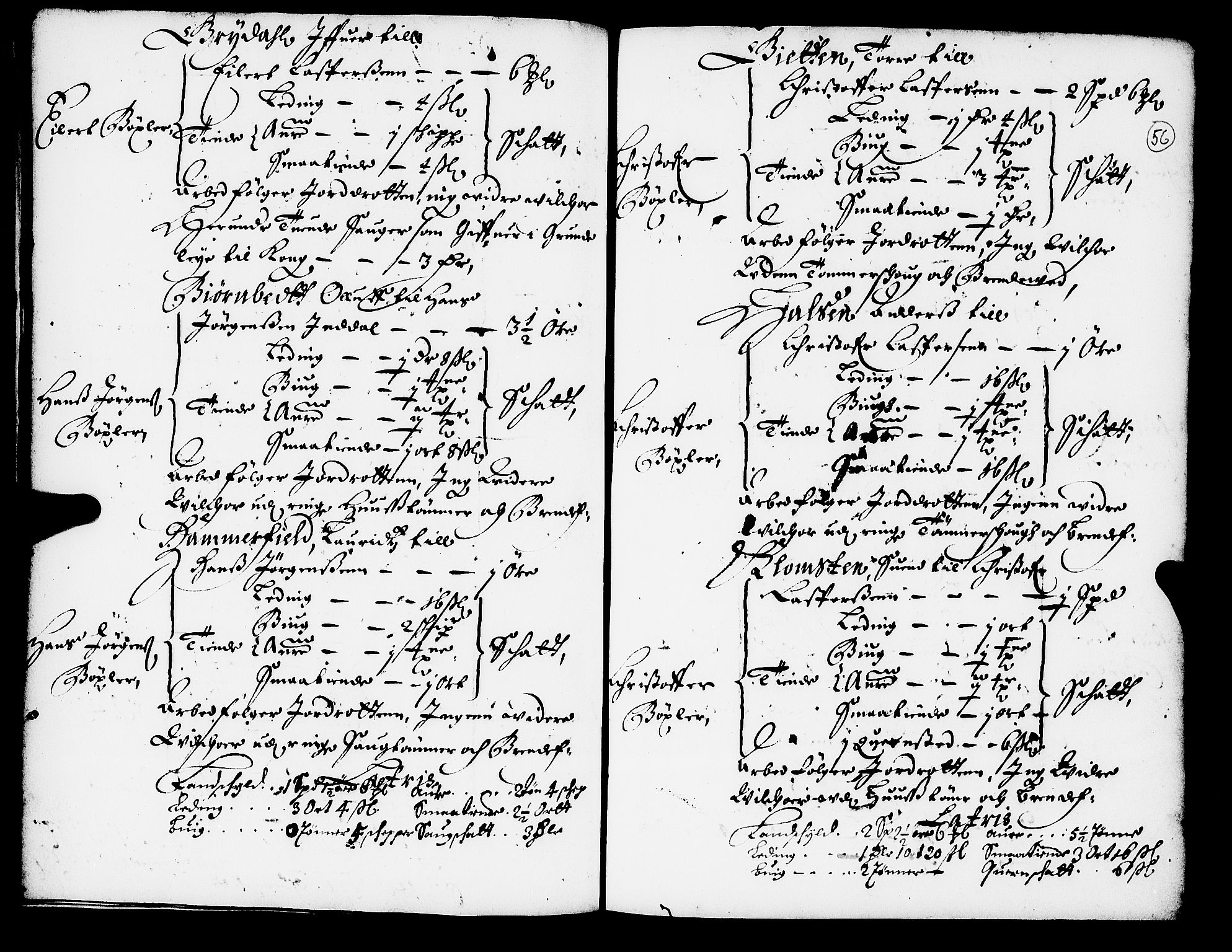 Rentekammeret inntil 1814, Realistisk ordnet avdeling, AV/RA-EA-4070/N/Nb/Nba/L0052: Strinda len, 1667, s. 55b-56a