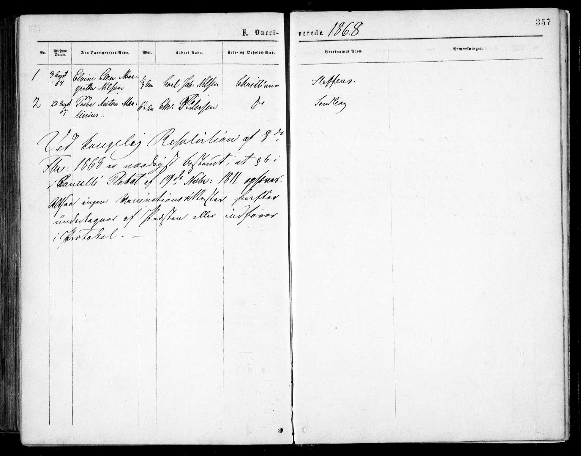 Grønland prestekontor Kirkebøker, SAO/A-10848/F/Fa/L0002: Ministerialbok nr. 2, 1862-1868, s. 357