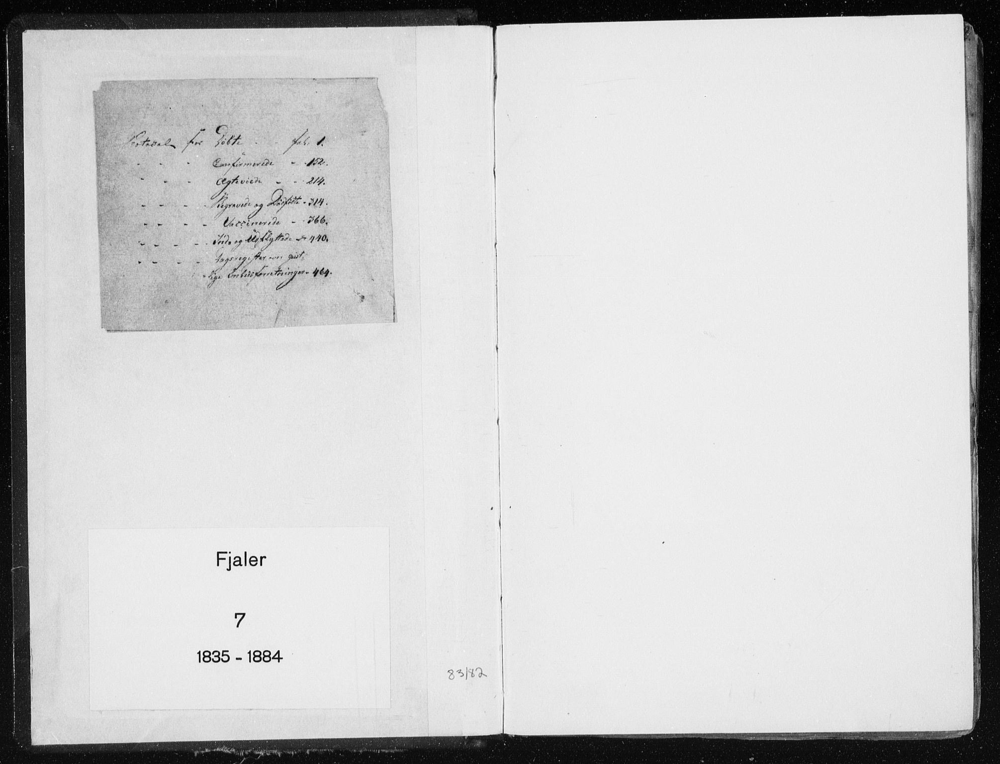 Fjaler sokneprestembete, SAB/A-79801/H/Haa/Haaa/L0006: Ministerialbok nr. A 6, 1835-1884