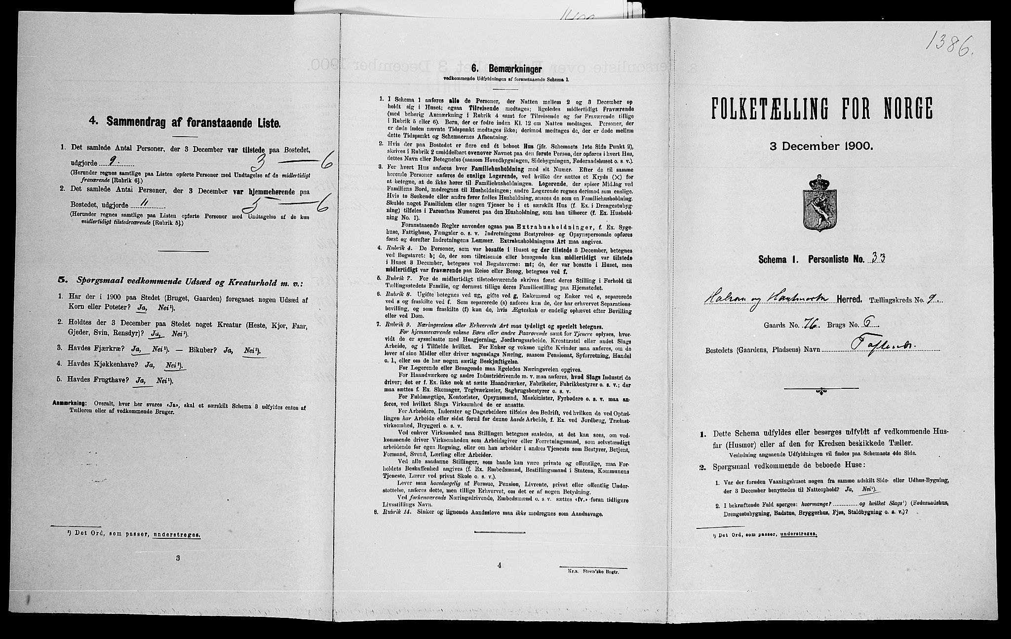 SAK, Folketelling 1900 for 1019 Halse og Harkmark herred, 1900, s. 1094