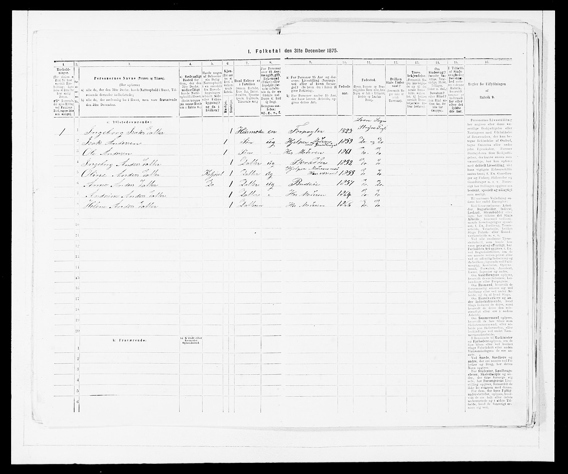 SAB, Folketelling 1875 for 1448P Stryn prestegjeld, 1875, s. 710