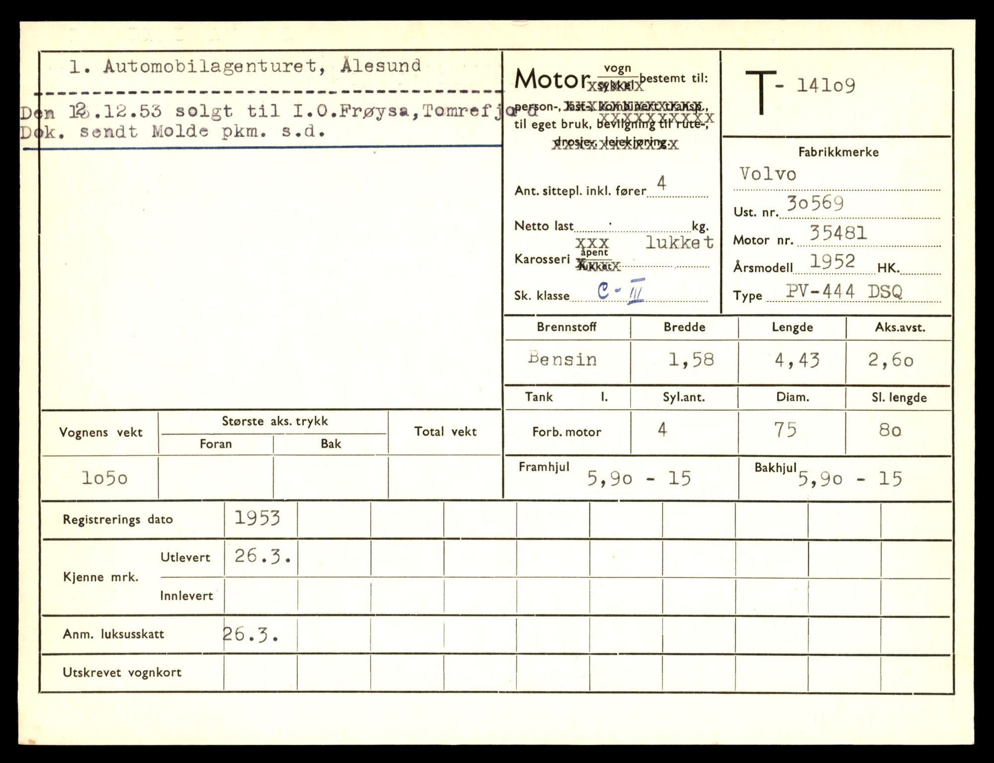 Møre og Romsdal vegkontor - Ålesund trafikkstasjon, AV/SAT-A-4099/F/Fe/L0043: Registreringskort for kjøretøy T 14080 - T 14204, 1927-1998, s. 763