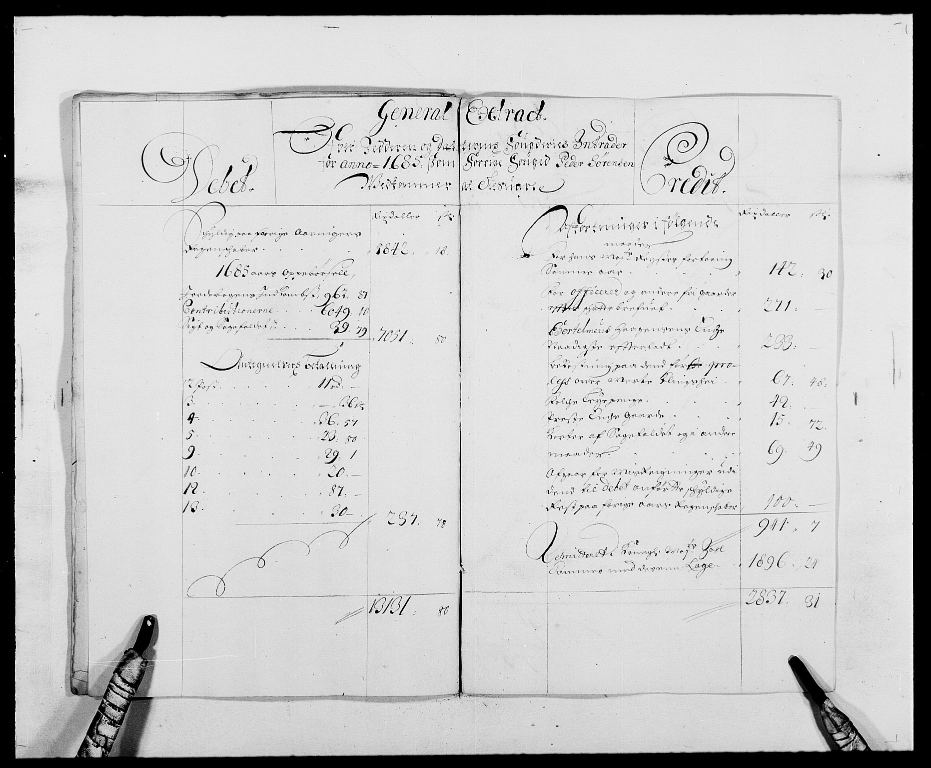 Rentekammeret inntil 1814, Reviderte regnskaper, Fogderegnskap, AV/RA-EA-4092/R46/L2725: Fogderegnskap Jæren og Dalane, 1685, s. 10