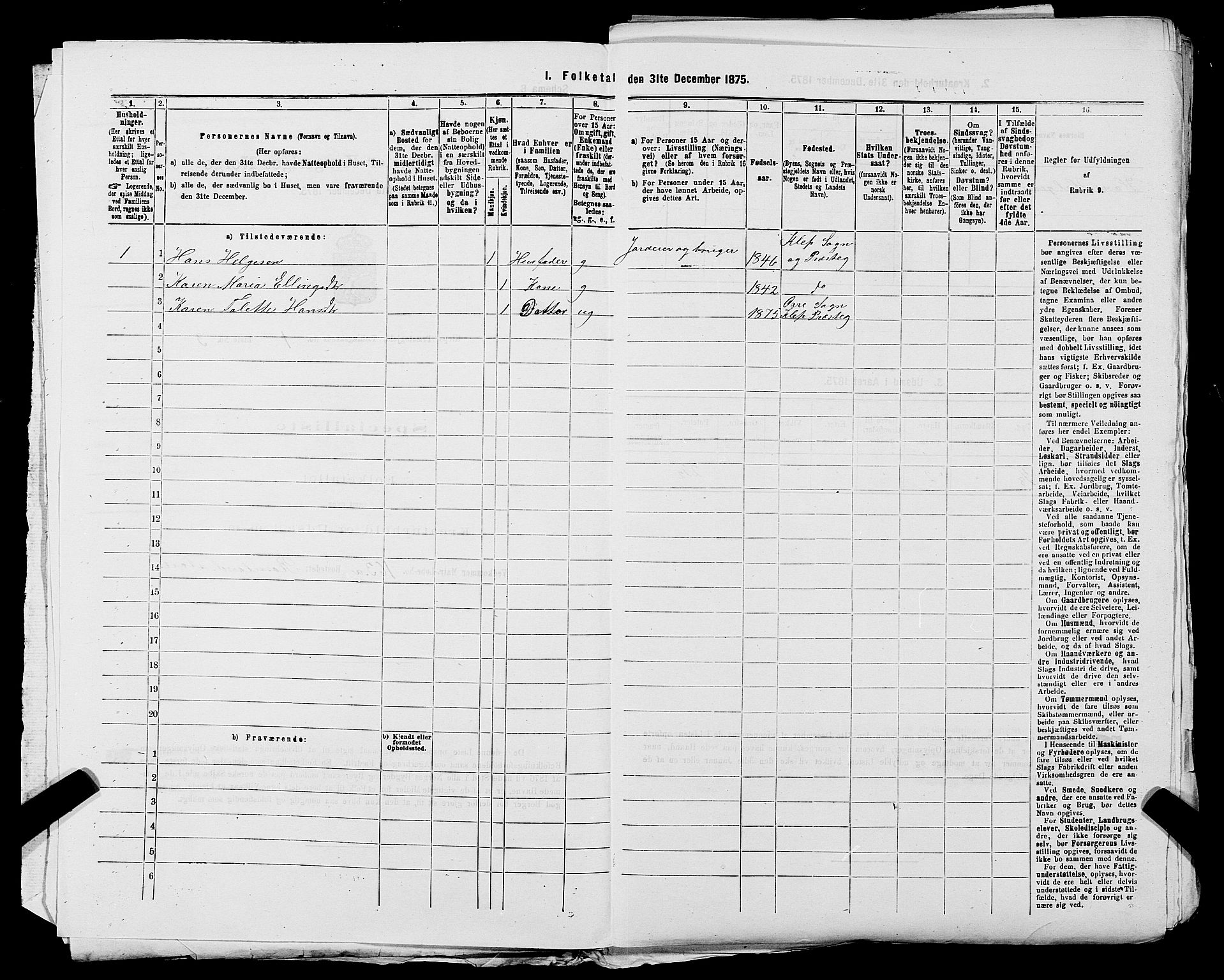 SAST, Folketelling 1875 for 1120P Klepp prestegjeld, 1875, s. 42