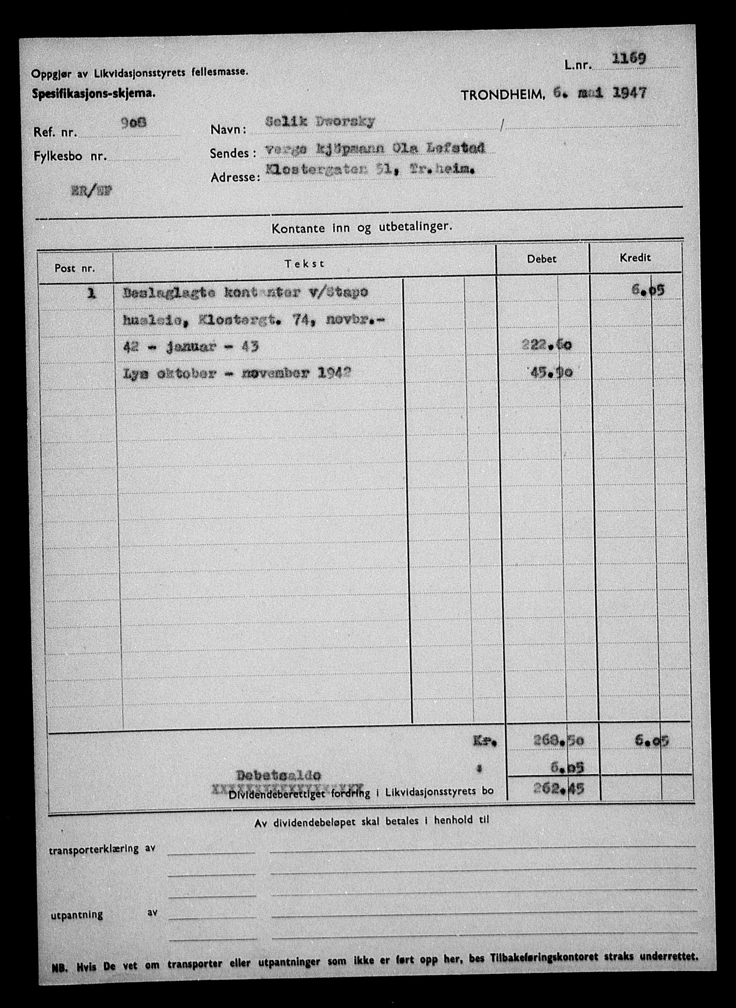 Justisdepartementet, Tilbakeføringskontoret for inndratte formuer, AV/RA-S-1564/H/Hc/Hca/L0895: --, 1945-1947, s. 4