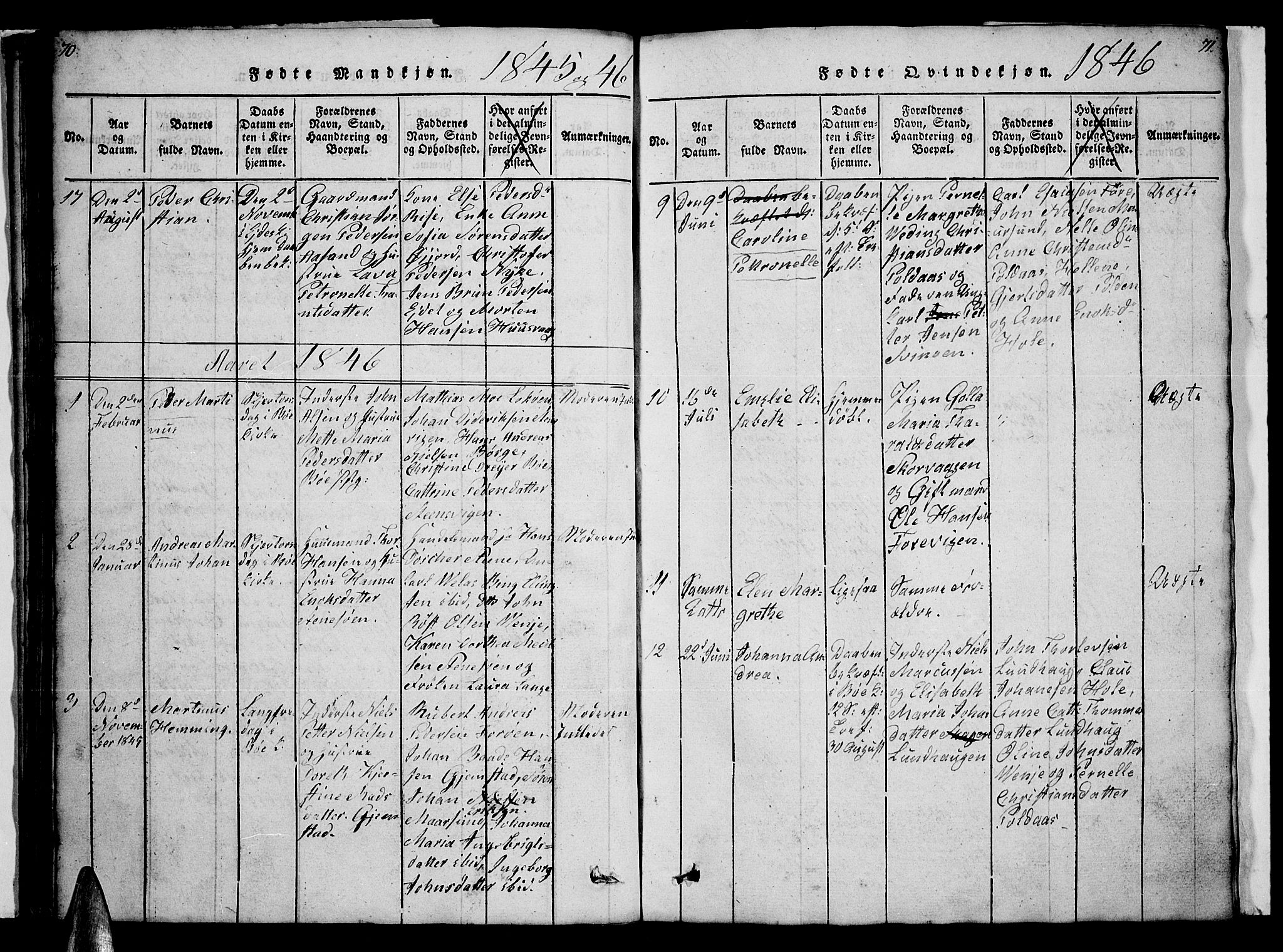 Ministerialprotokoller, klokkerbøker og fødselsregistre - Nordland, AV/SAT-A-1459/891/L1312: Klokkerbok nr. 891C01, 1820-1856, s. 70-71
