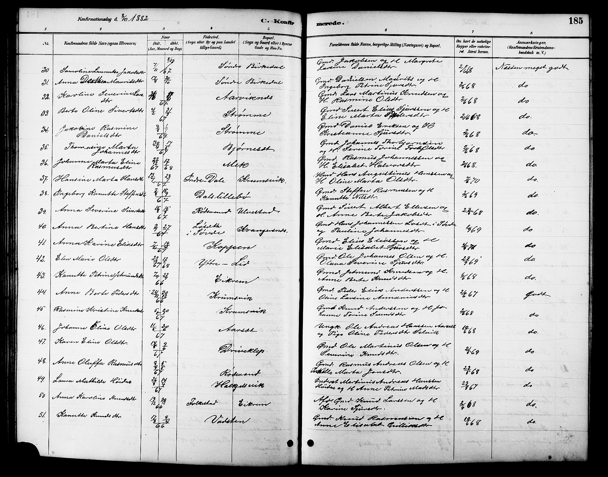 Ministerialprotokoller, klokkerbøker og fødselsregistre - Møre og Romsdal, AV/SAT-A-1454/511/L0158: Klokkerbok nr. 511C04, 1884-1903, s. 185