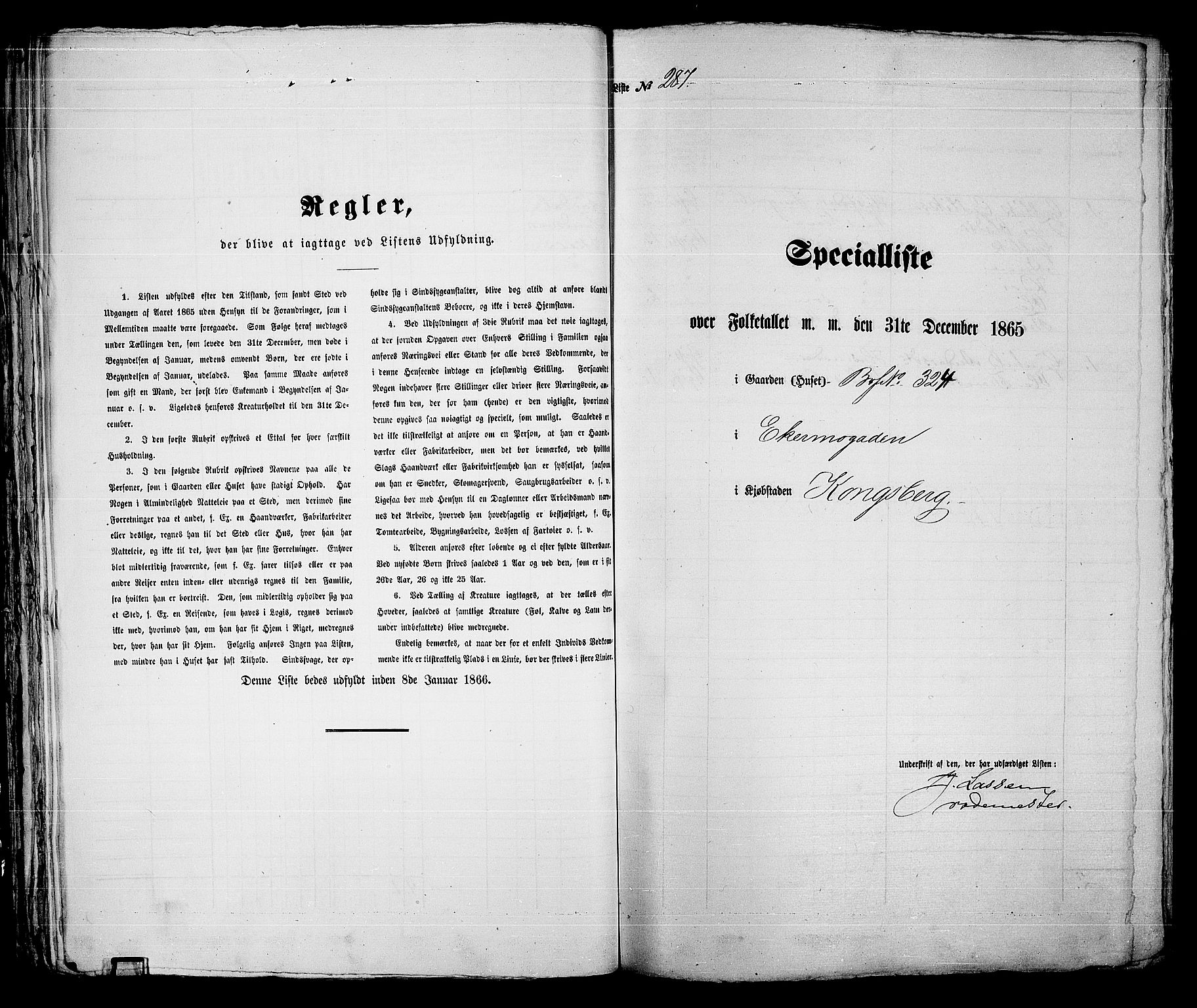 RA, Folketelling 1865 for 0604B Kongsberg prestegjeld, Kongsberg kjøpstad, 1865, s. 593