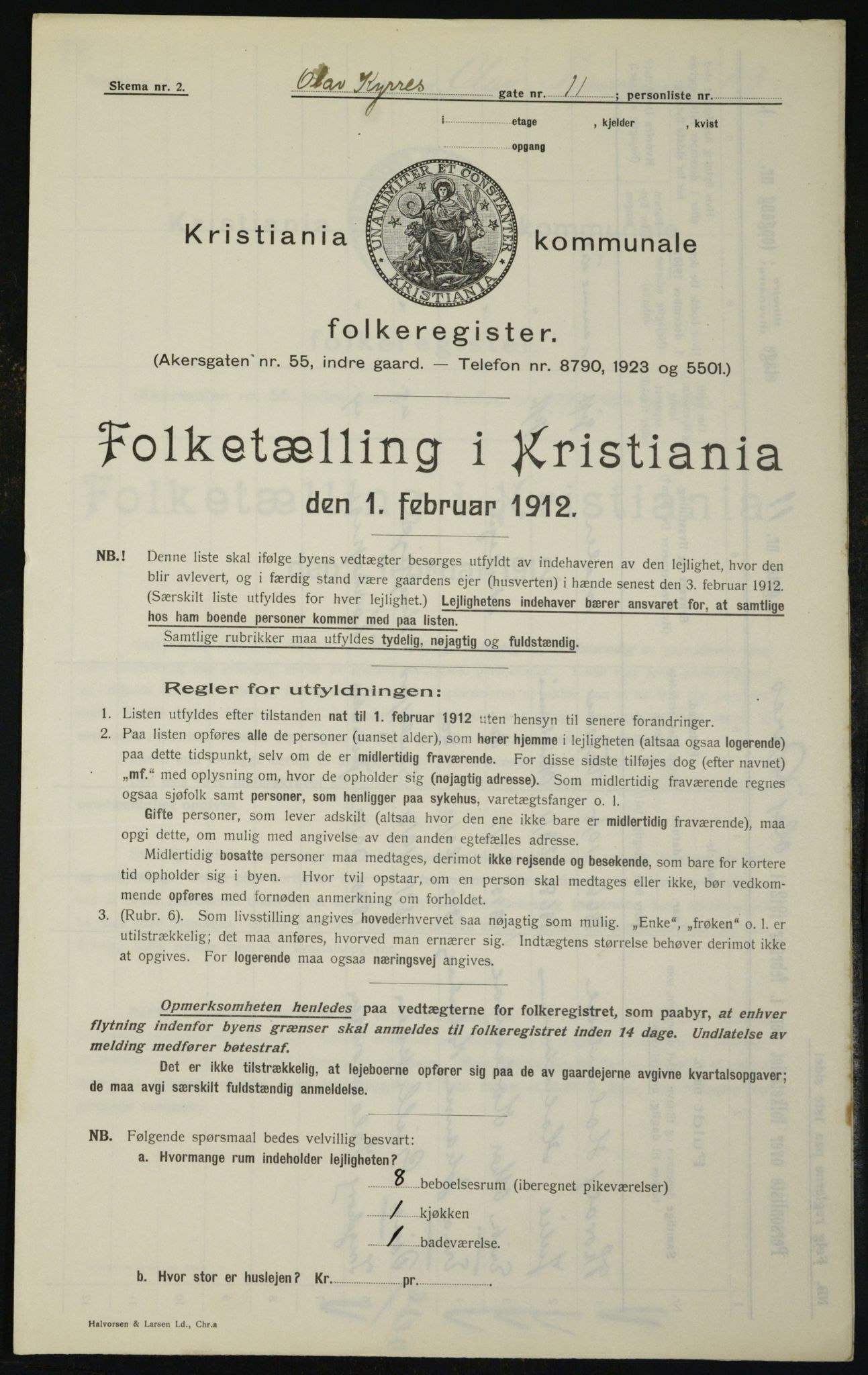 OBA, Kommunal folketelling 1.2.1912 for Kristiania, 1912, s. 75996