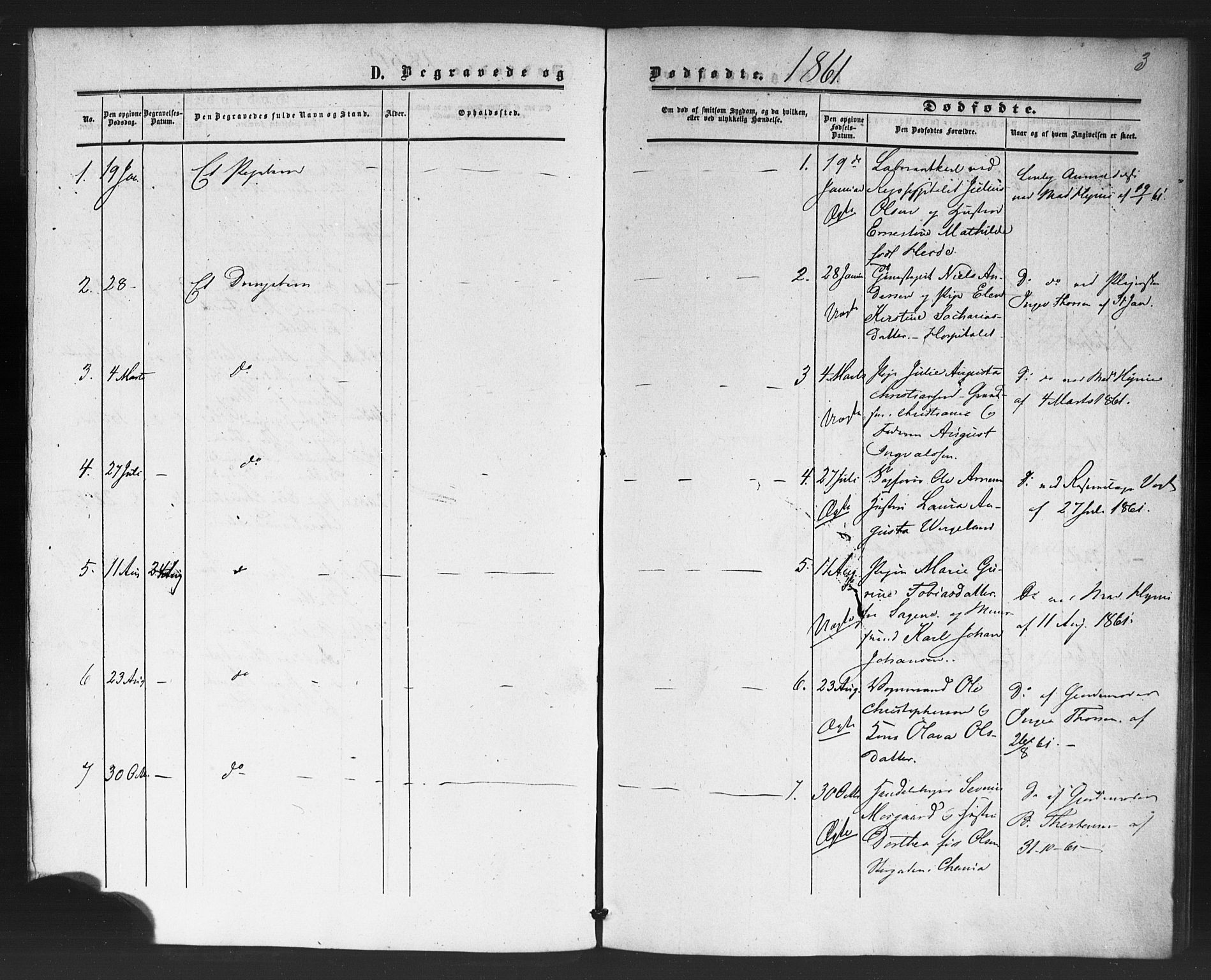 Rikshospitalet prestekontor Kirkebøker, AV/SAO-A-10309b/F/L0005: Ministerialbok nr. 5, 1859-1887, s. 3