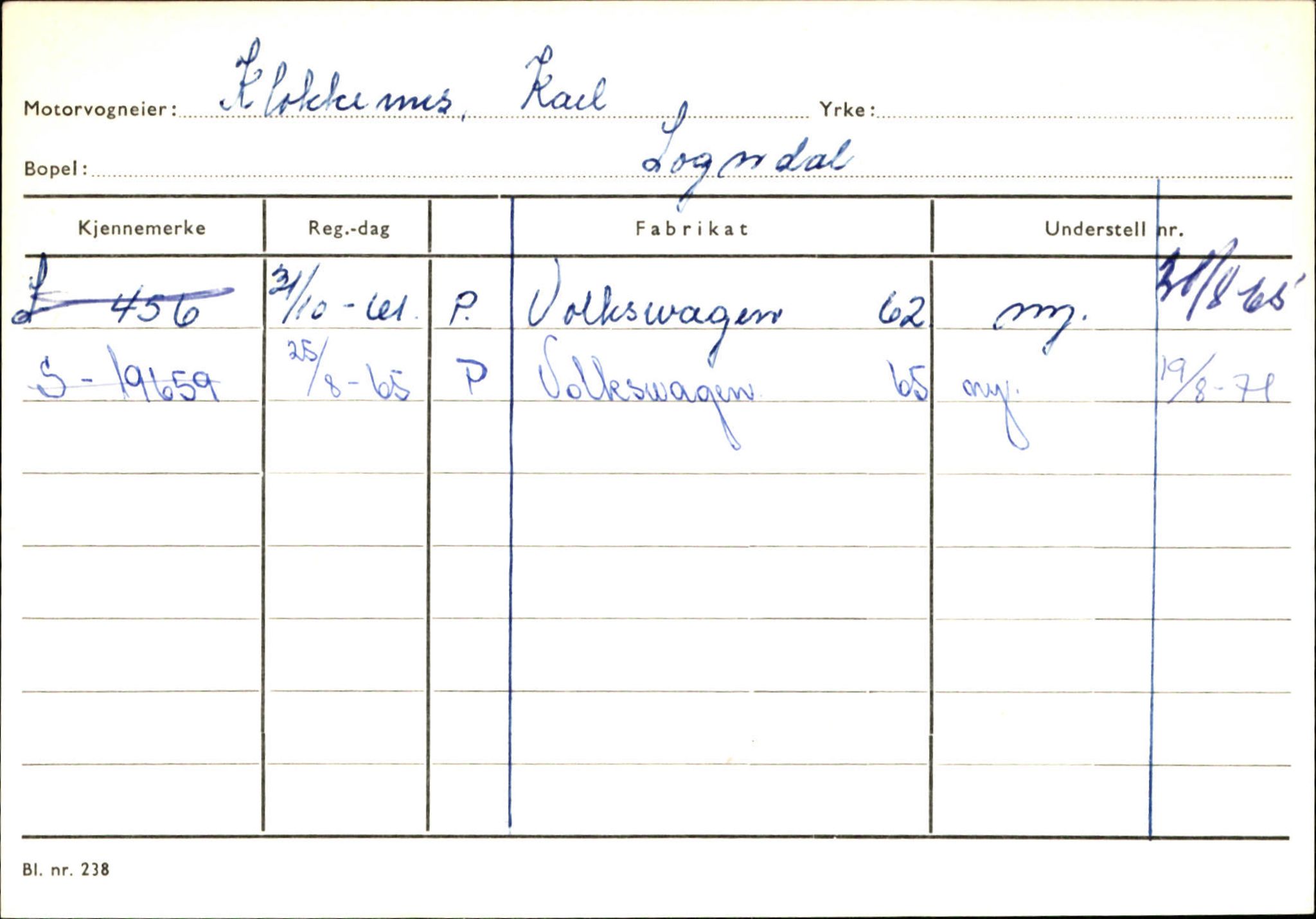 Statens vegvesen, Sogn og Fjordane vegkontor, SAB/A-5301/4/F/L0124: Eigarregister Sogndal A-U, 1945-1975, s. 1248