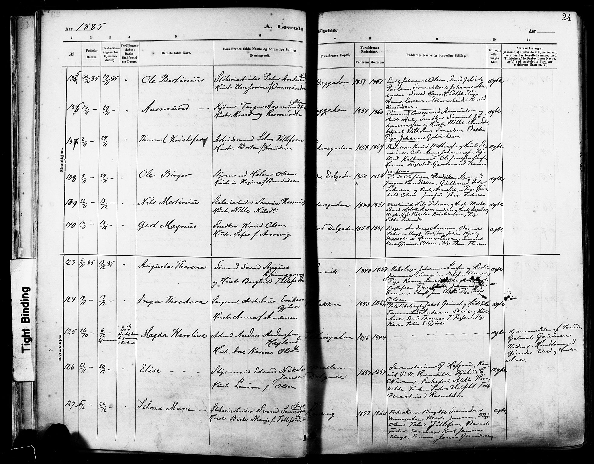St. Johannes sokneprestkontor, AV/SAST-A-101814/001/30/30BA/L0001: Ministerialbok nr. A 1, 1885-1891, s. 24