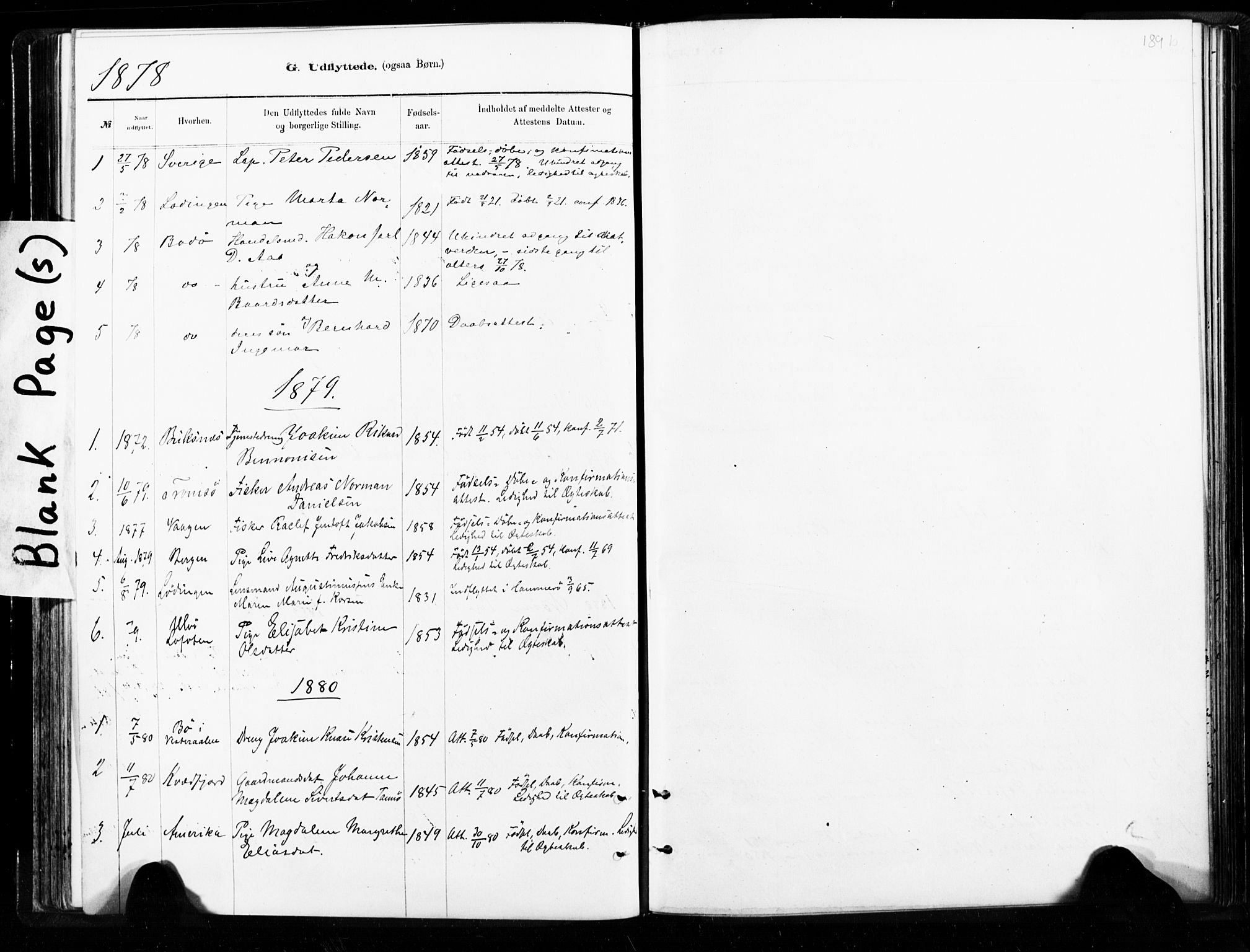 Ministerialprotokoller, klokkerbøker og fødselsregistre - Nordland, SAT/A-1459/859/L0846: Ministerialbok nr. 859A06, 1878-1889, s. 189