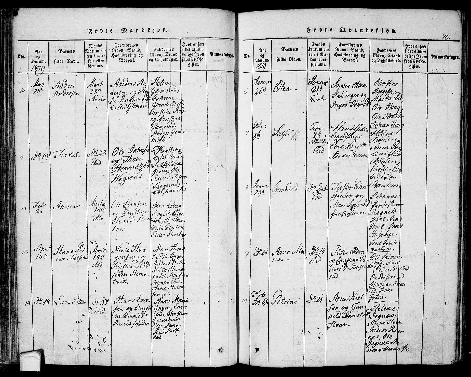 Eidsberg prestekontor Kirkebøker, AV/SAO-A-10905/F/Fa/L0007: Ministerialbok nr. I 7, 1814-1832, s. 76
