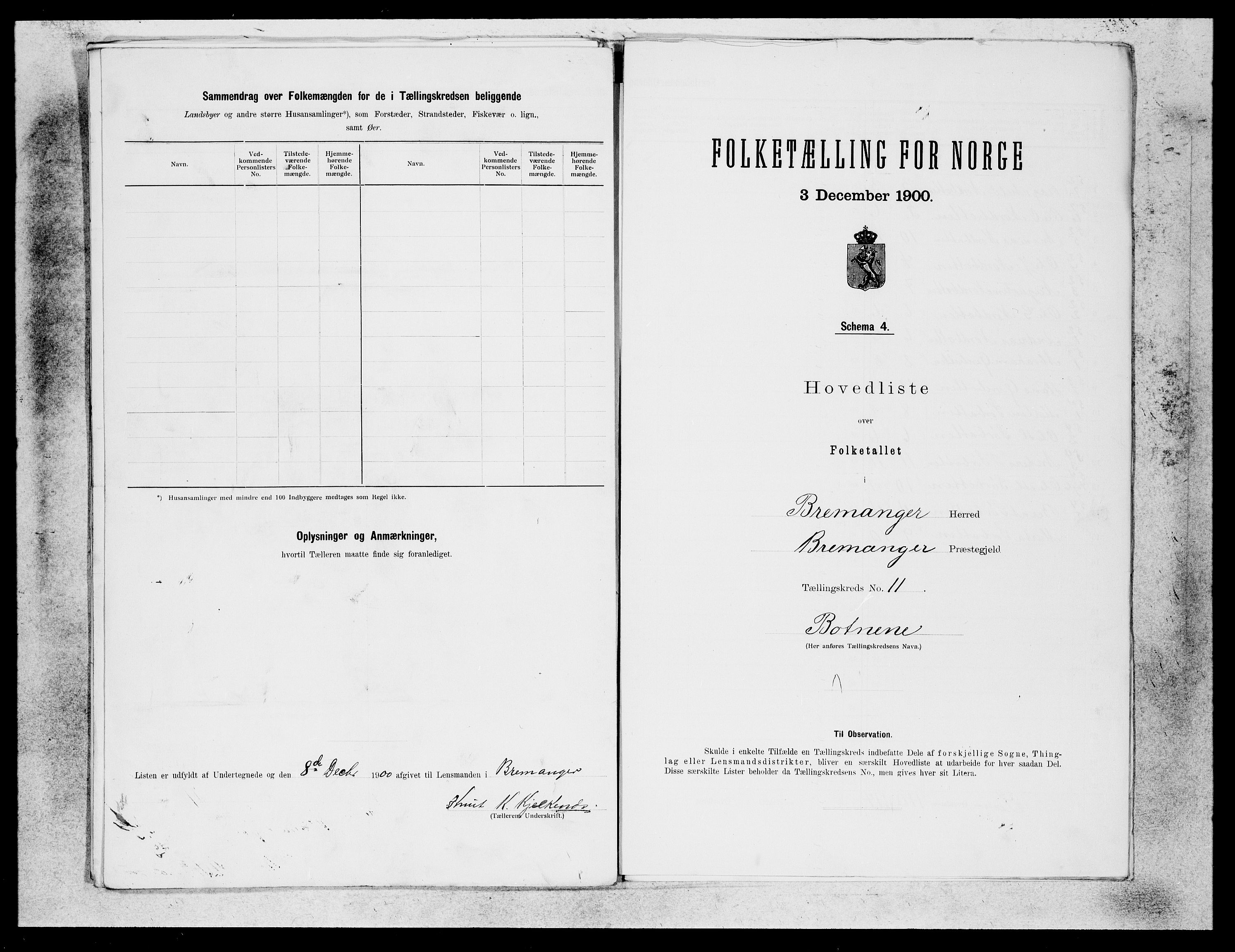 SAB, Folketelling 1900 for 1438 Bremanger herred, 1900, s. 21