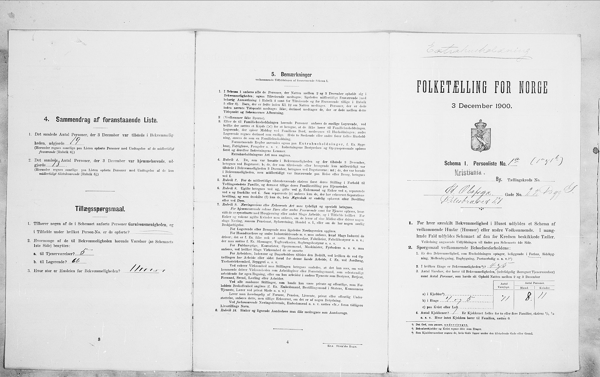 SAO, Folketelling 1900 for 0301 Kristiania kjøpstad, 1900, s. 90000