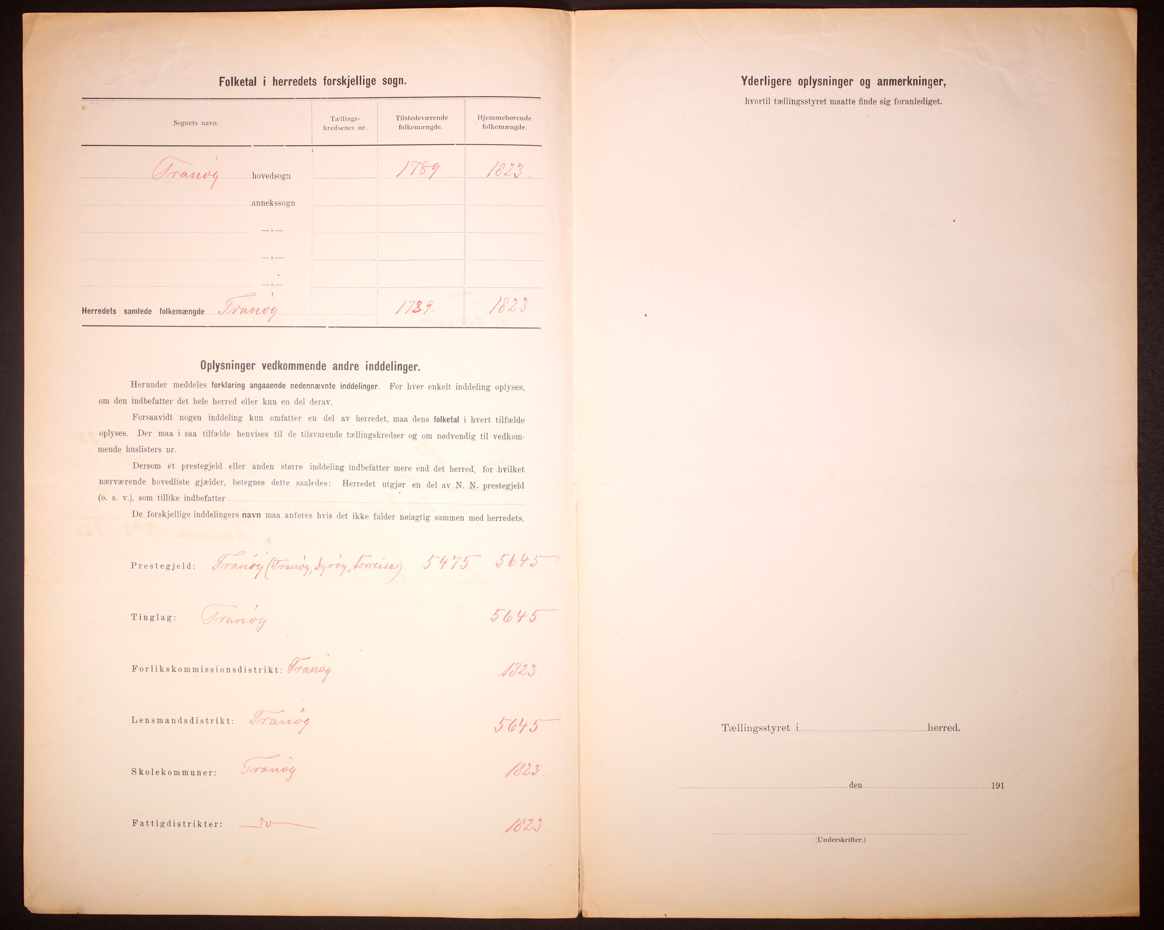 RA, Folketelling 1910 for 1927 Tranøy herred, 1910, s. 3