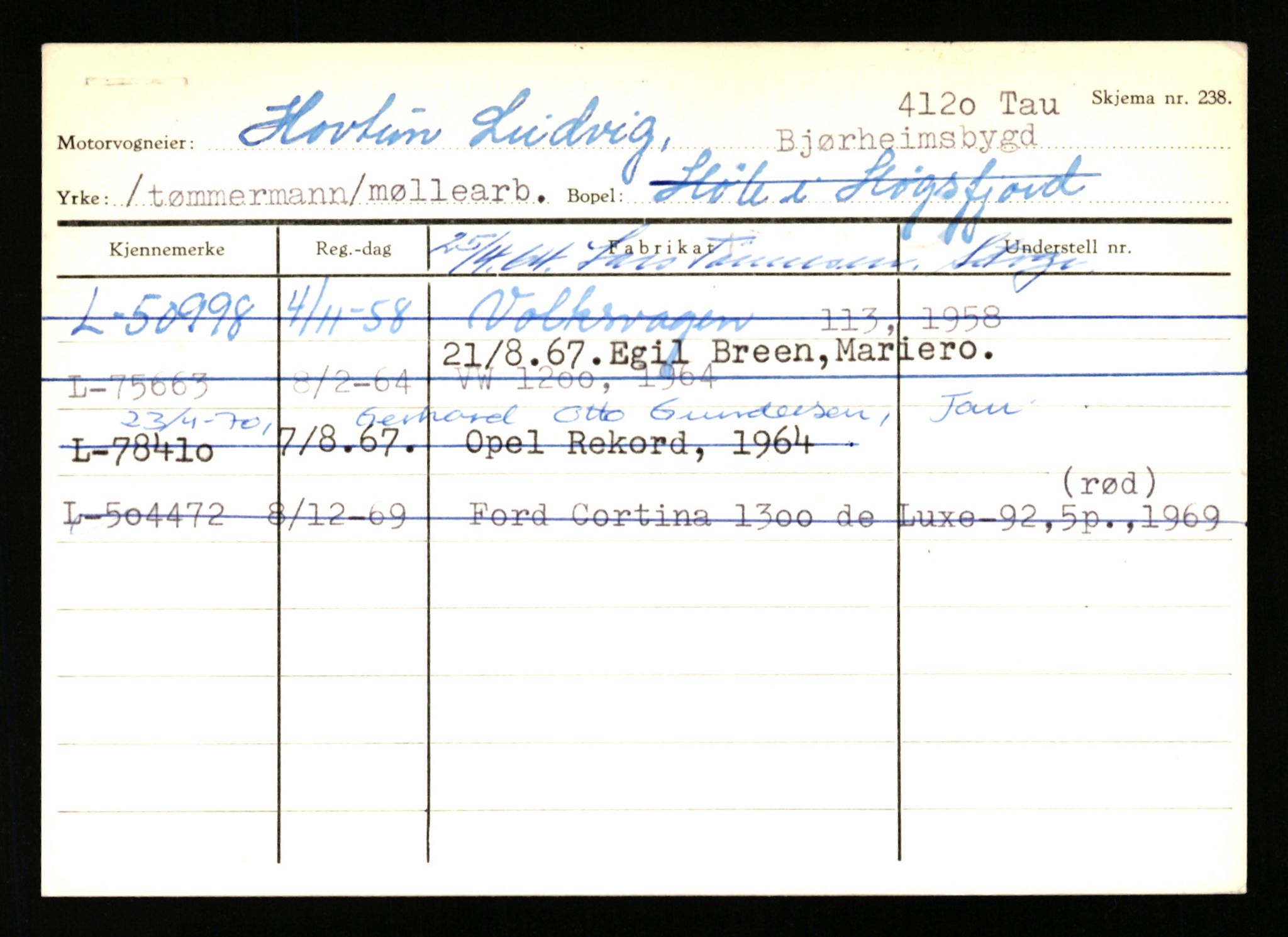 Stavanger trafikkstasjon, AV/SAST-A-101942/0/H/L0016: Holmevik - Høyland, 1930-1971, s. 1357