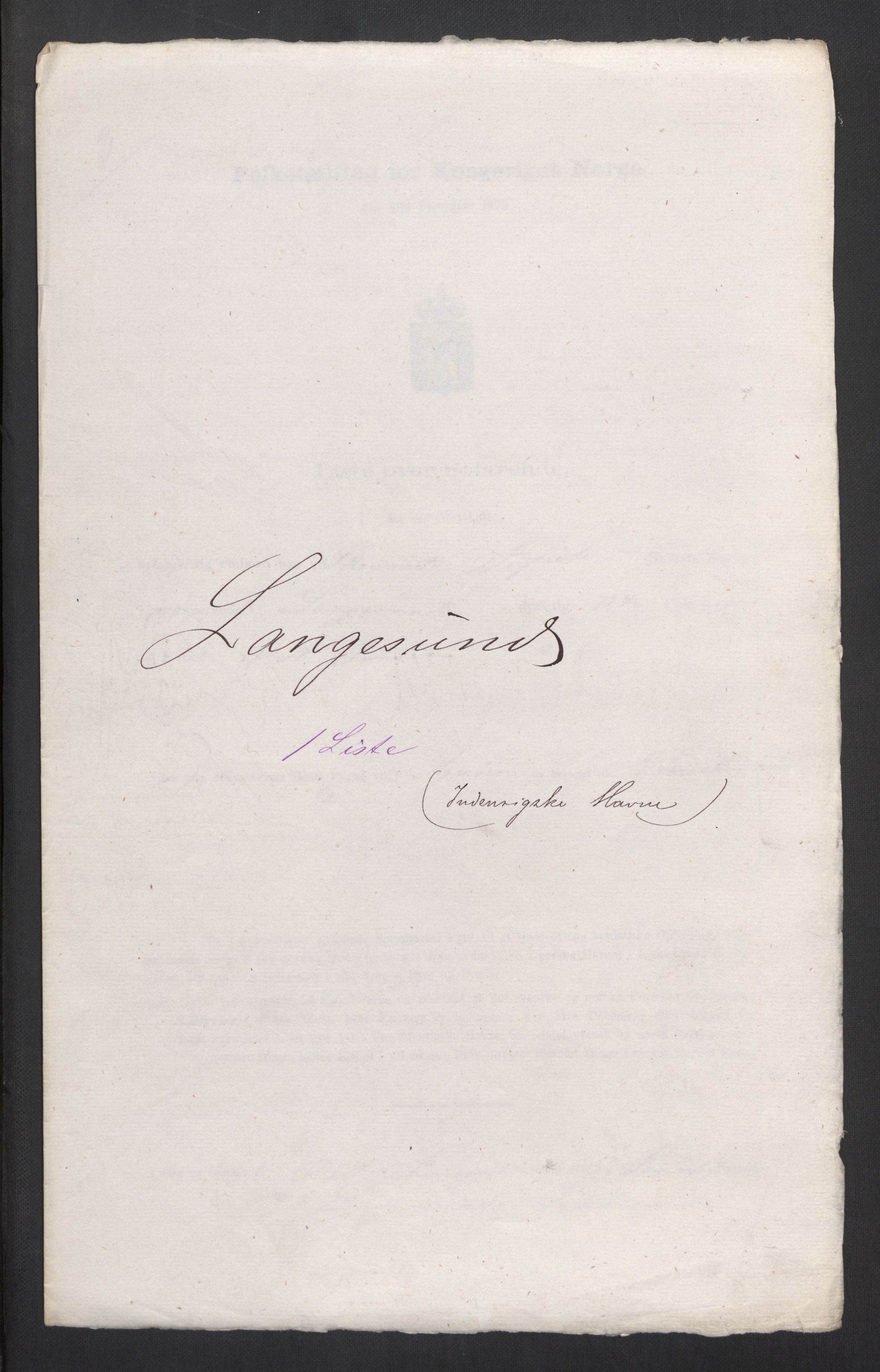 RA, Folketelling 1875, skipslister: Skip i innenrikske havner, hjemmehørende i byer og ladesteder, 1875, s. 266