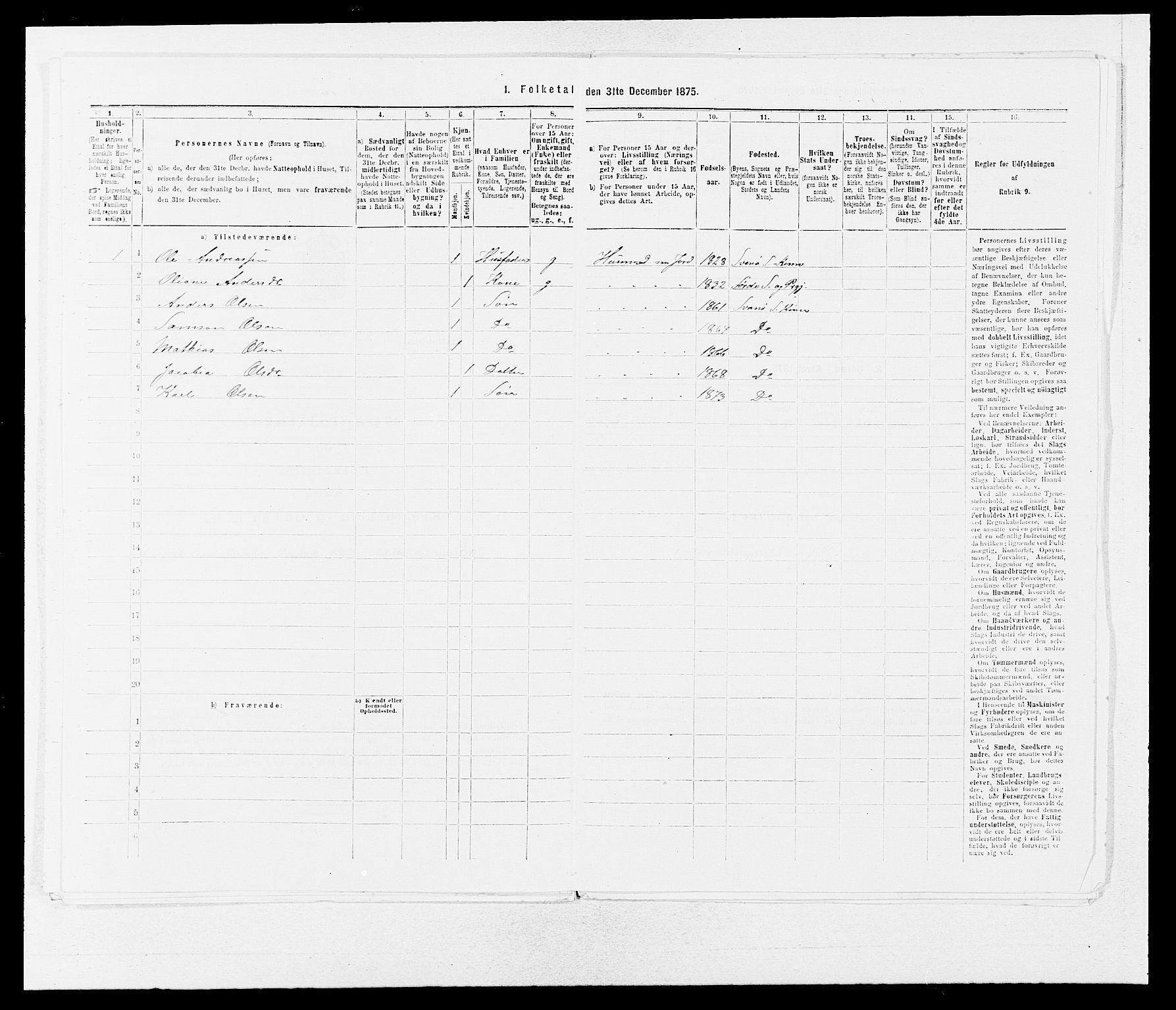 SAB, Folketelling 1875 for 1437L Kinn prestegjeld, Kinn sokn og Svanøy sokn, 1875, s. 418