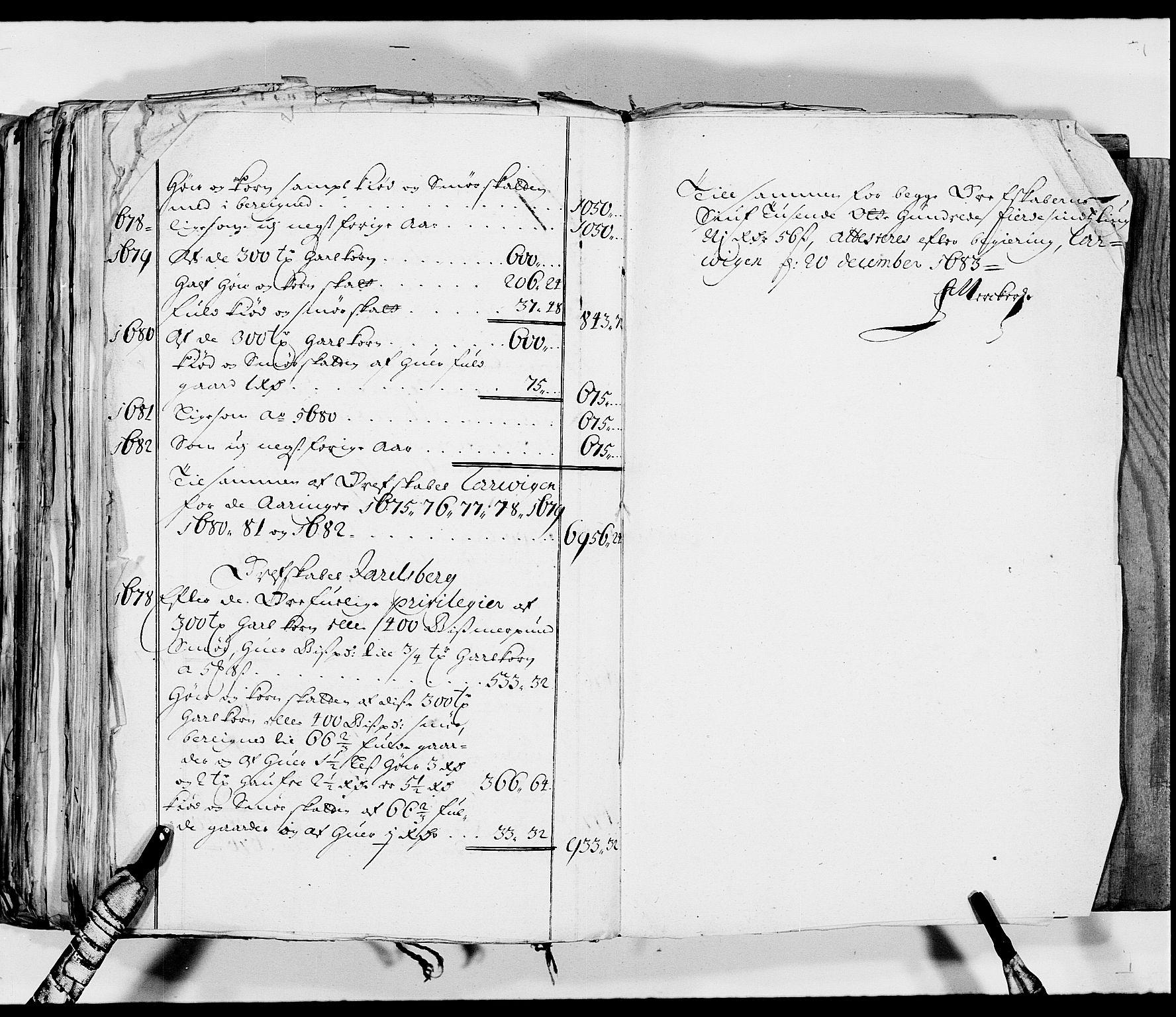 Rentekammeret inntil 1814, Reviderte regnskaper, Fogderegnskap, AV/RA-EA-4092/R32/L1863: Fogderegnskap Jarlsberg grevskap, 1659-1687, s. 311