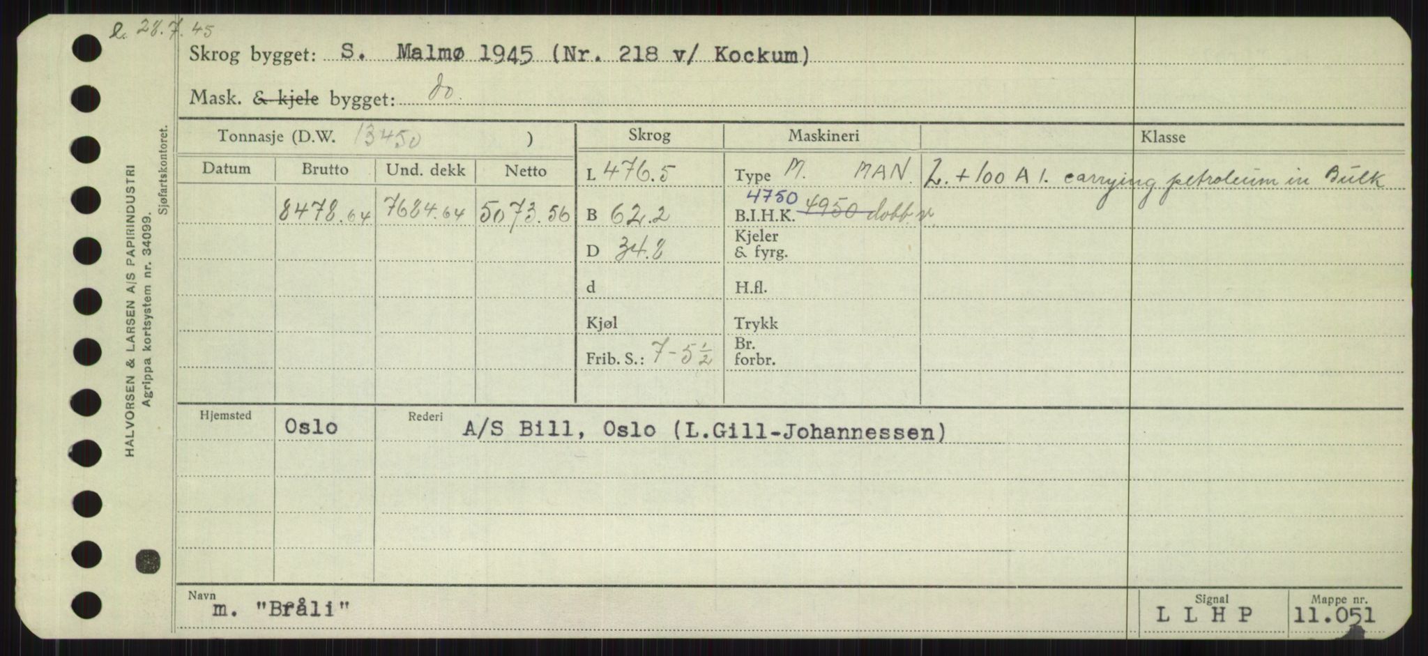 Sjøfartsdirektoratet med forløpere, Skipsmålingen, RA/S-1627/H/Hb/L0001: Fartøy, A-D, s. 393