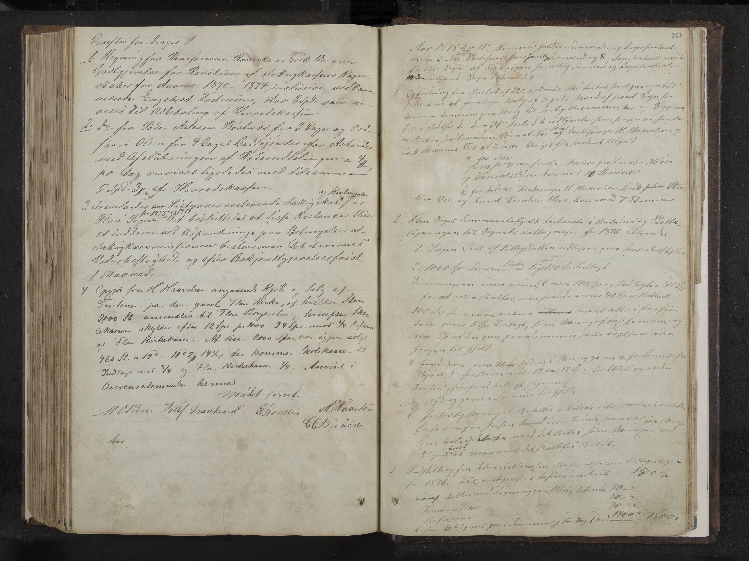 Nes formannskap og sentraladministrasjon, IKAK/0616021-1/A/Aa/L0001: Møtebok med register, 1838-1875, s. 253